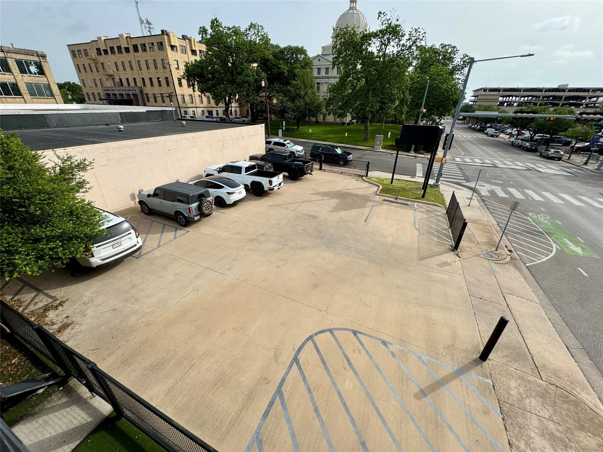 View of uncovered parking lot