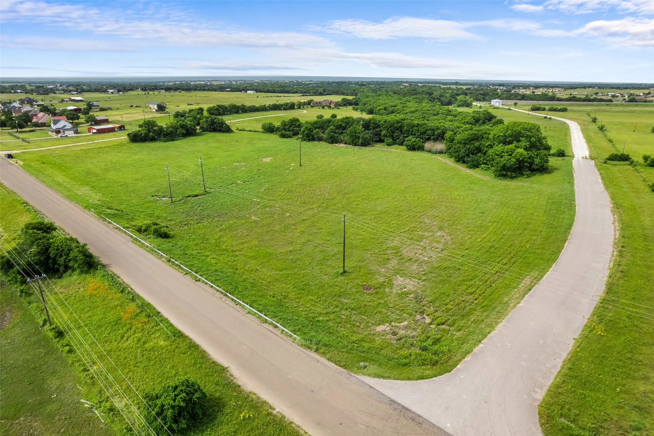 Aerial view of sparsely populated area