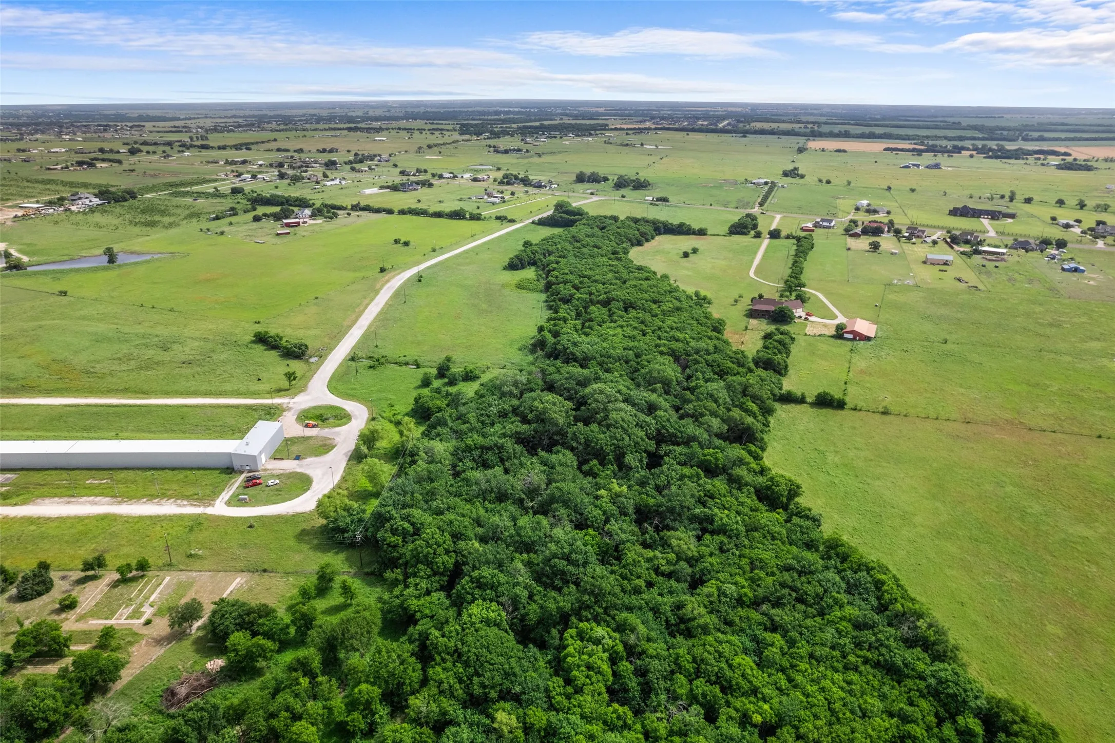Aerial view of sparsely populated area