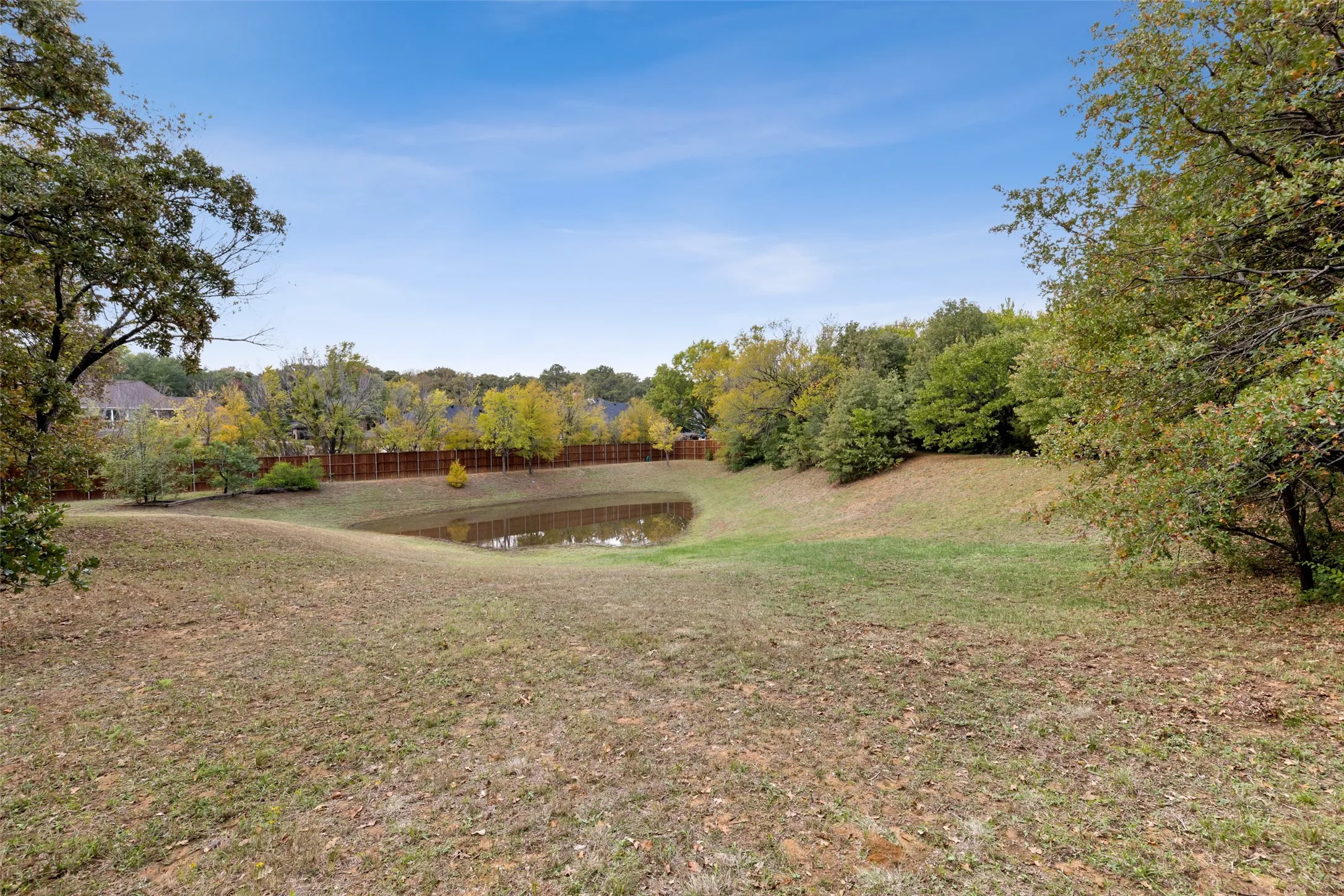 Pond in the back of the property
