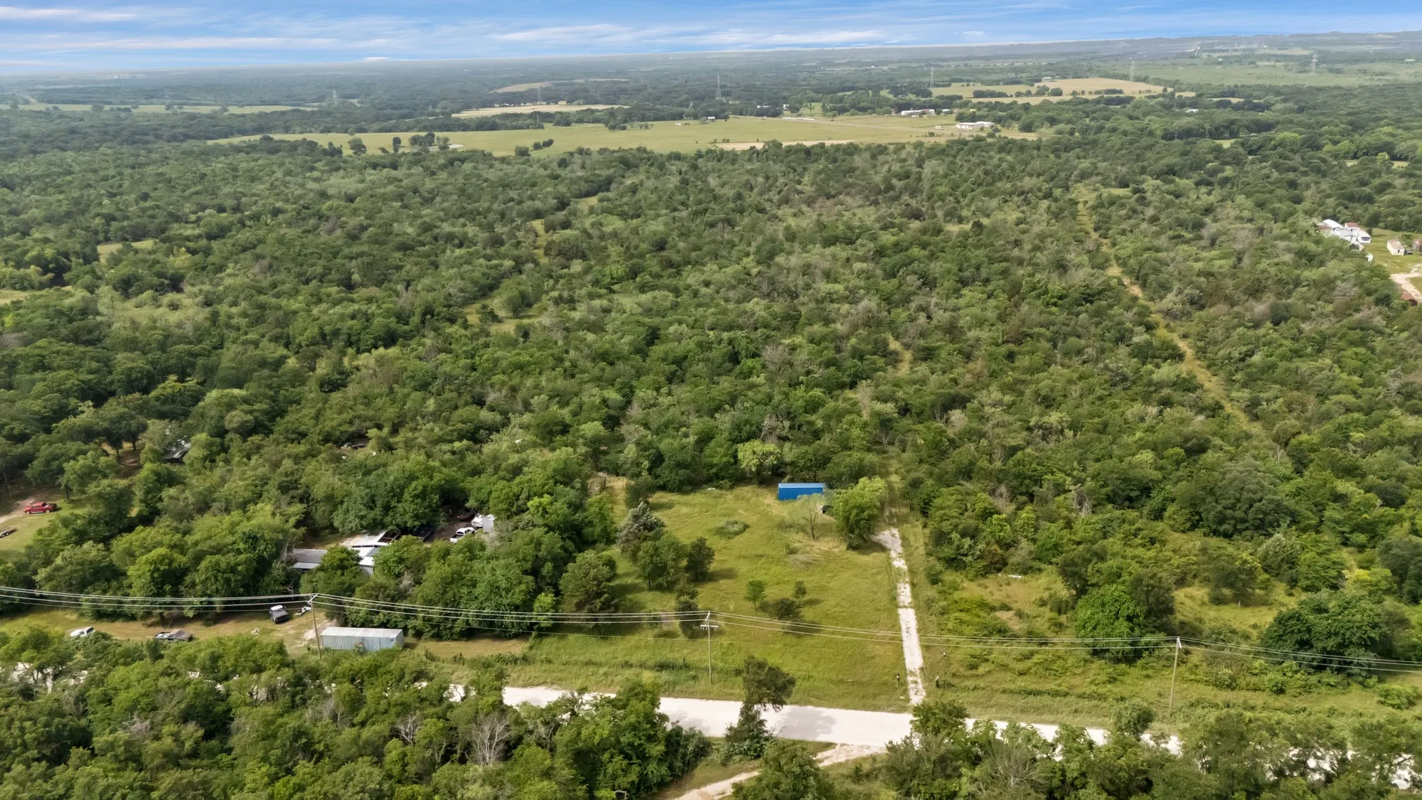 Bird's eye view of a heavily wooded area