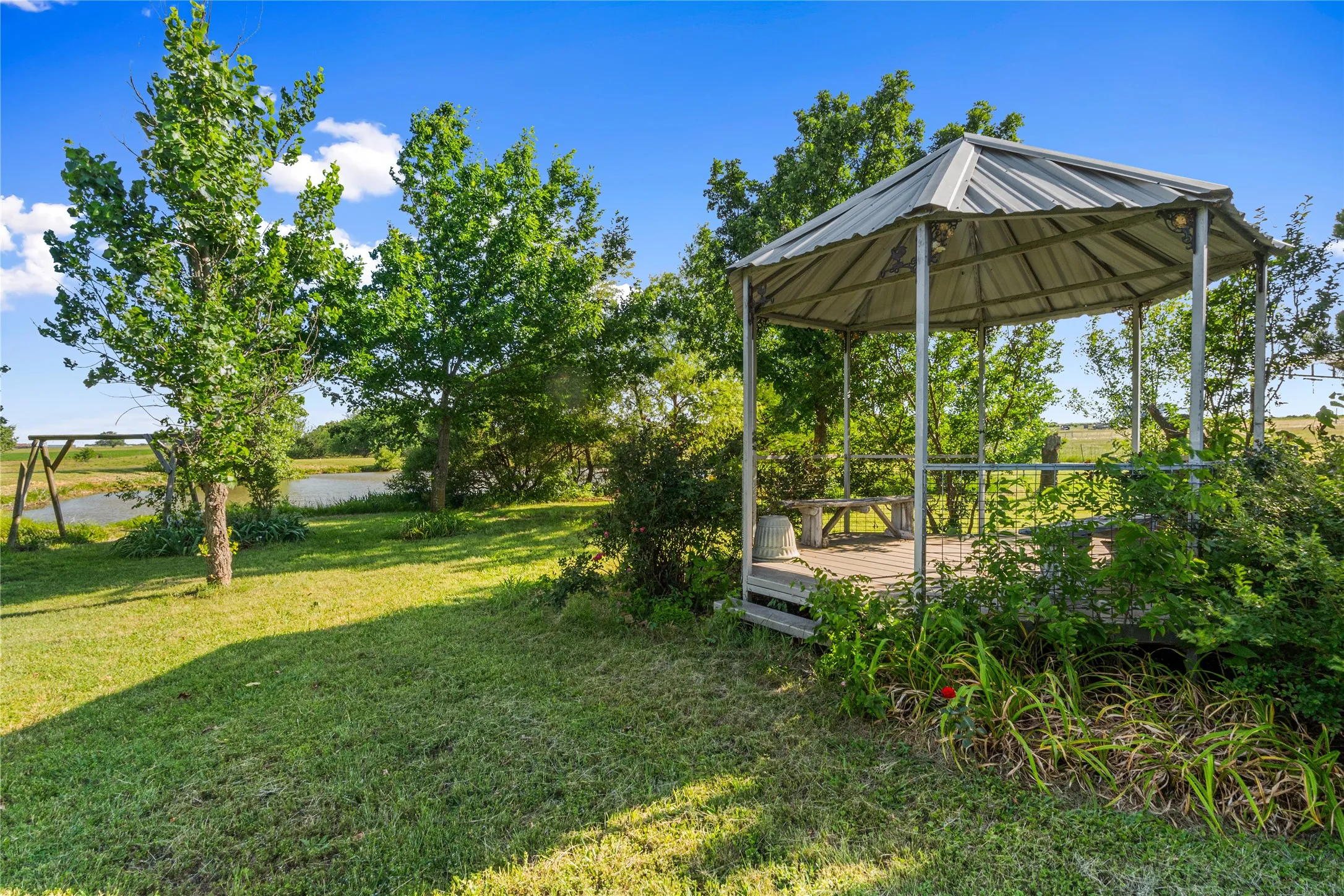 Gazebo at pond