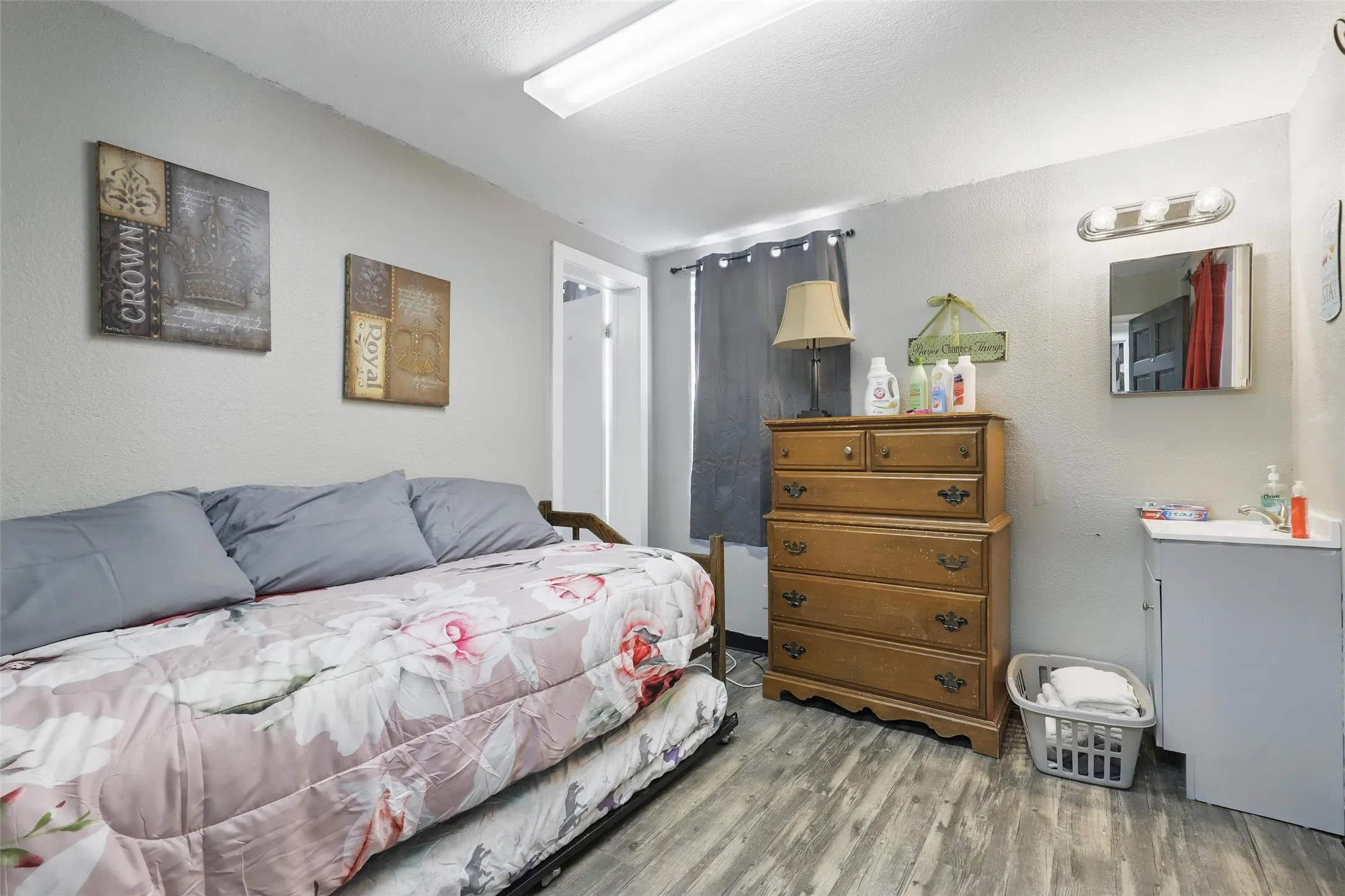Bedroom featuring wood finished floors