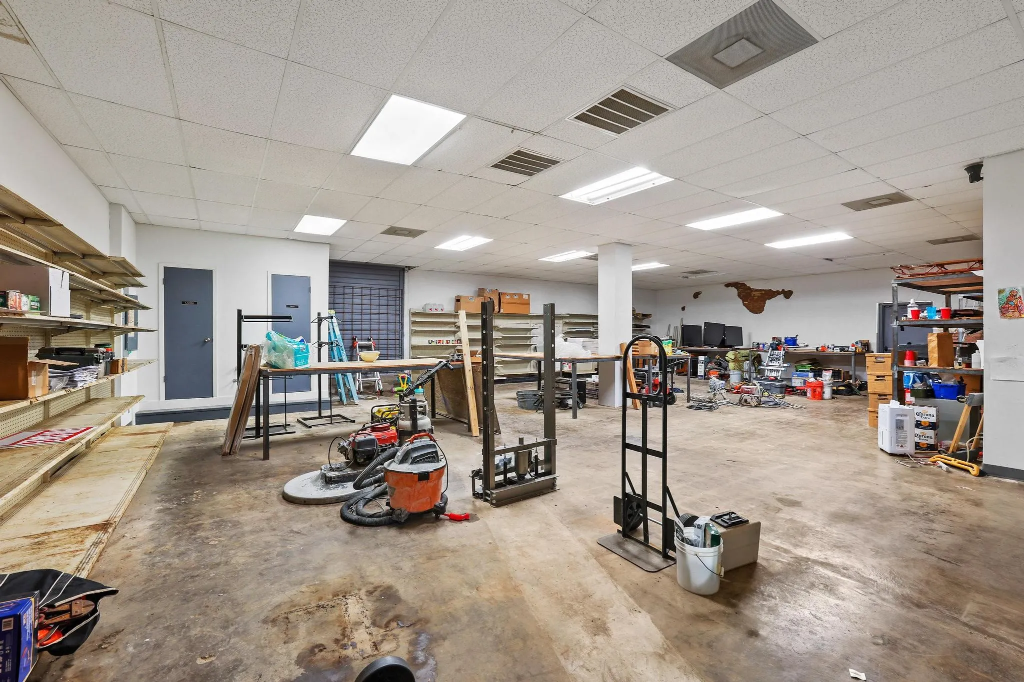 spacious back room separate from front by false wall