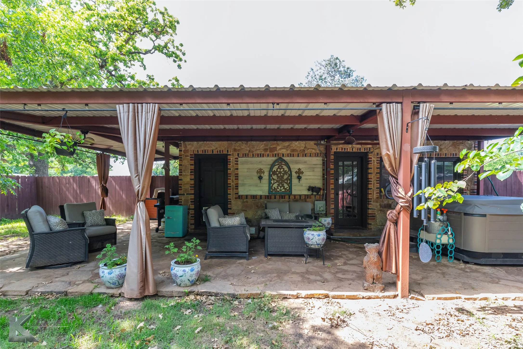 View of patio with outdoor lounge area