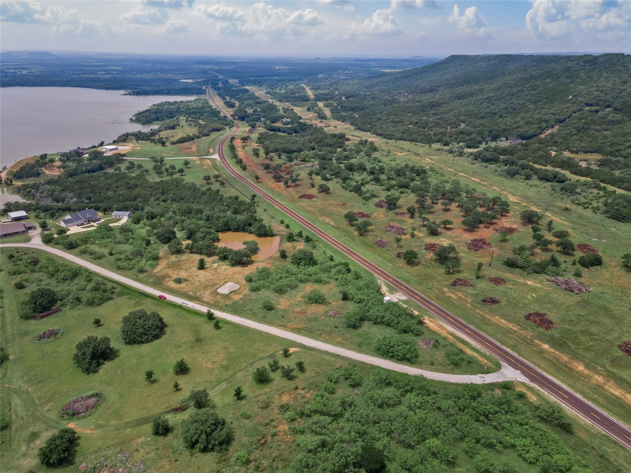 Drone / aerial view of a nearby body of water