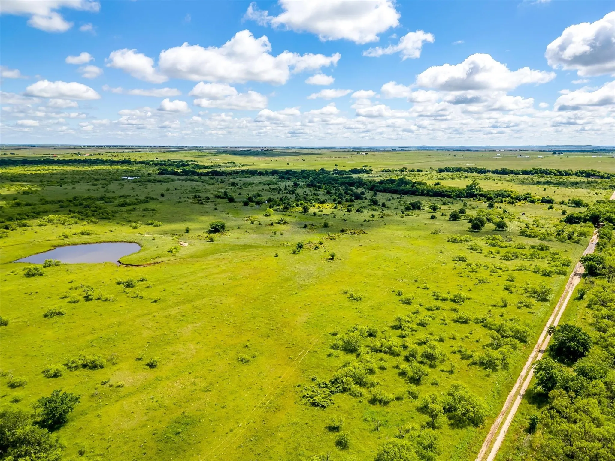 Drone / aerial view of a large body of water