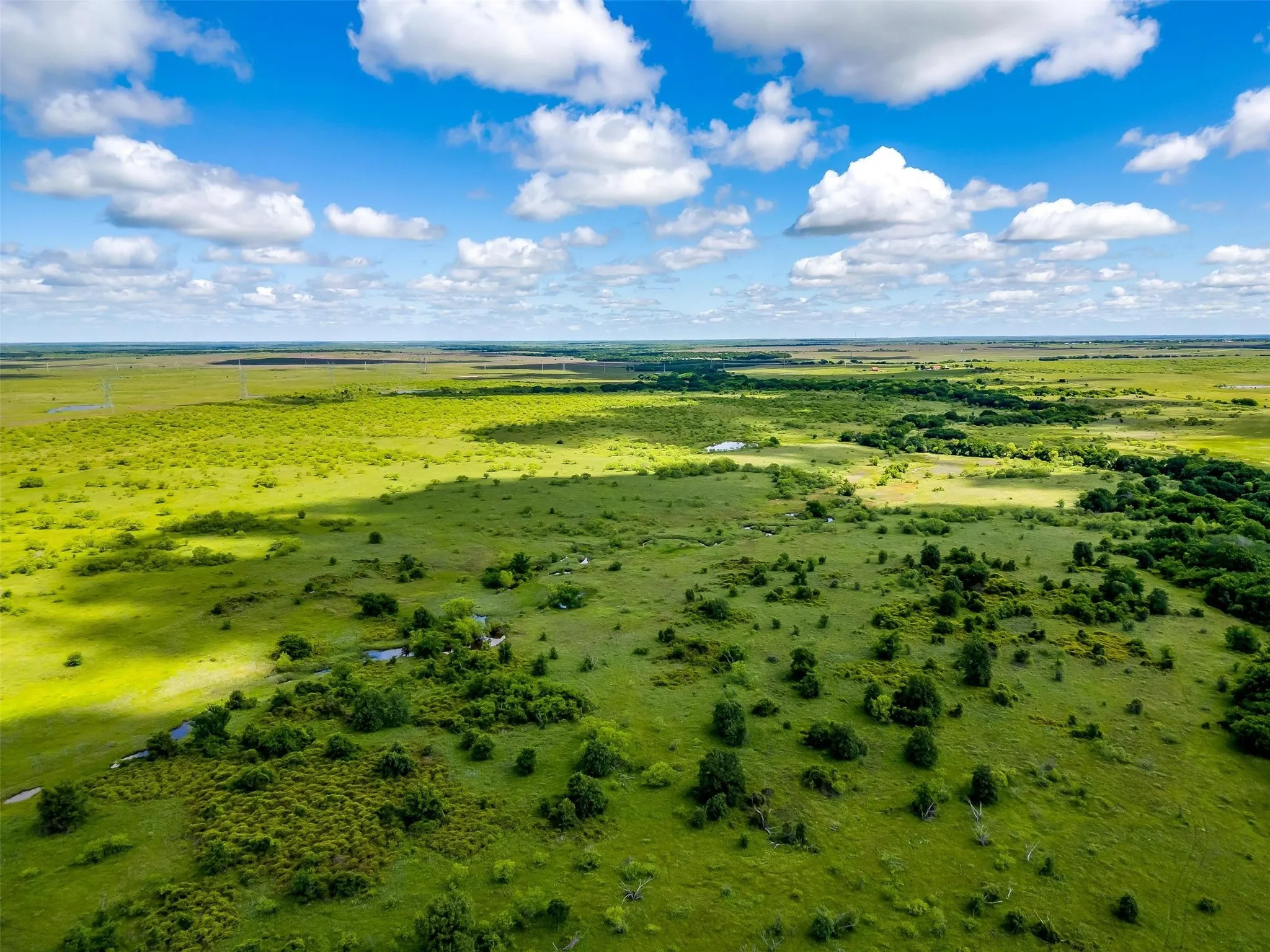 Aerial view of sparsely populated area