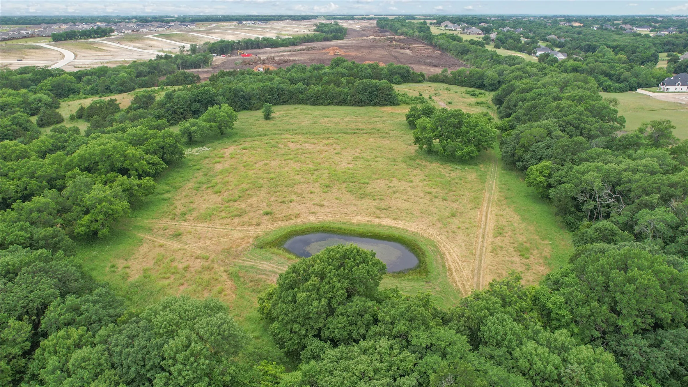 Drone / aerial view of a nearby body of water