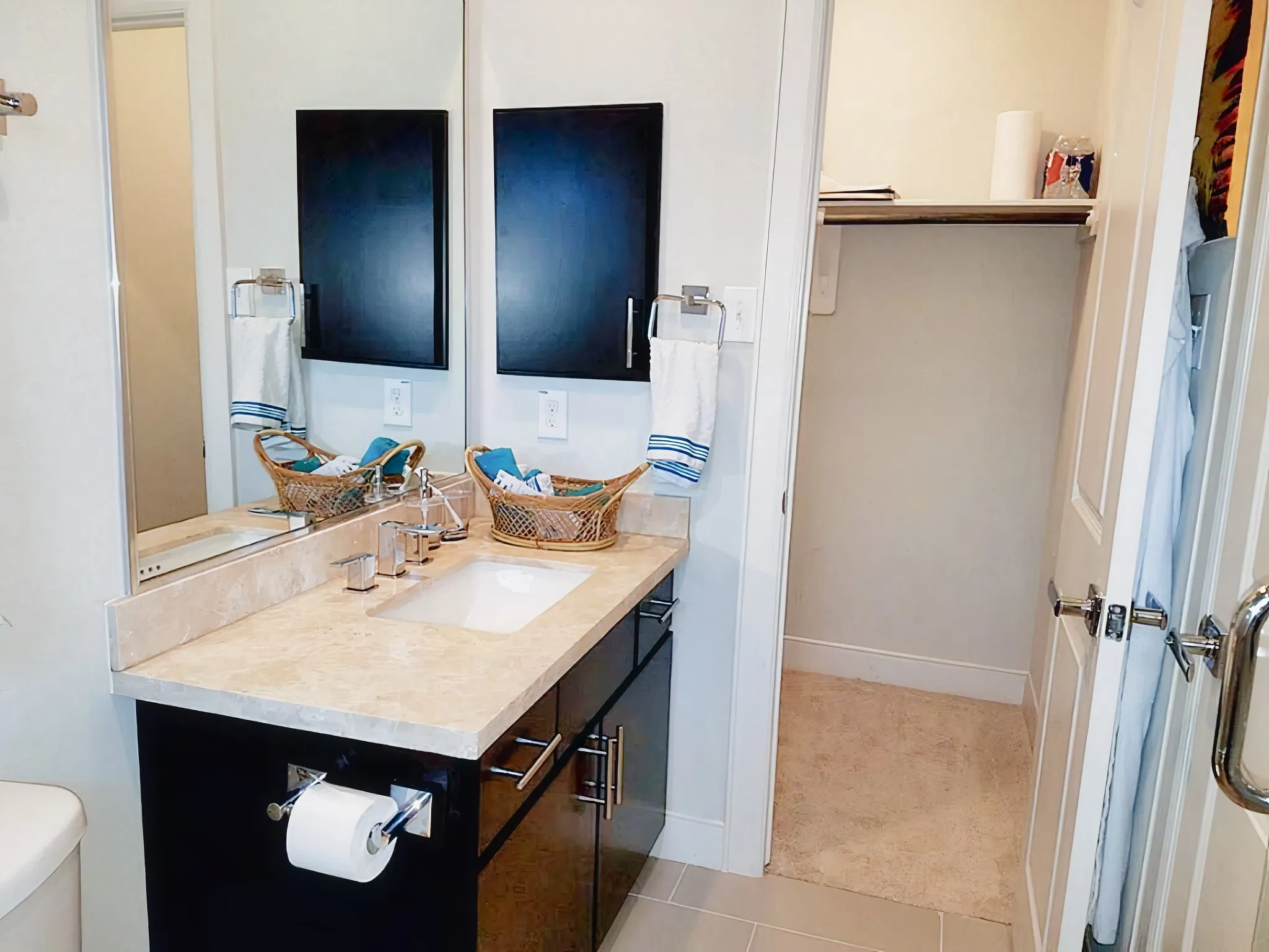 1st floor bathroom with a walk in closet.