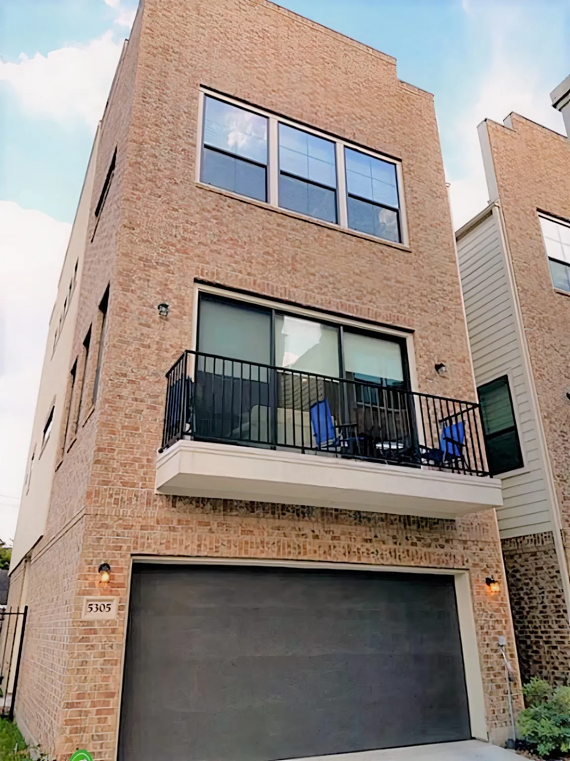 Two-car garage with storage space.