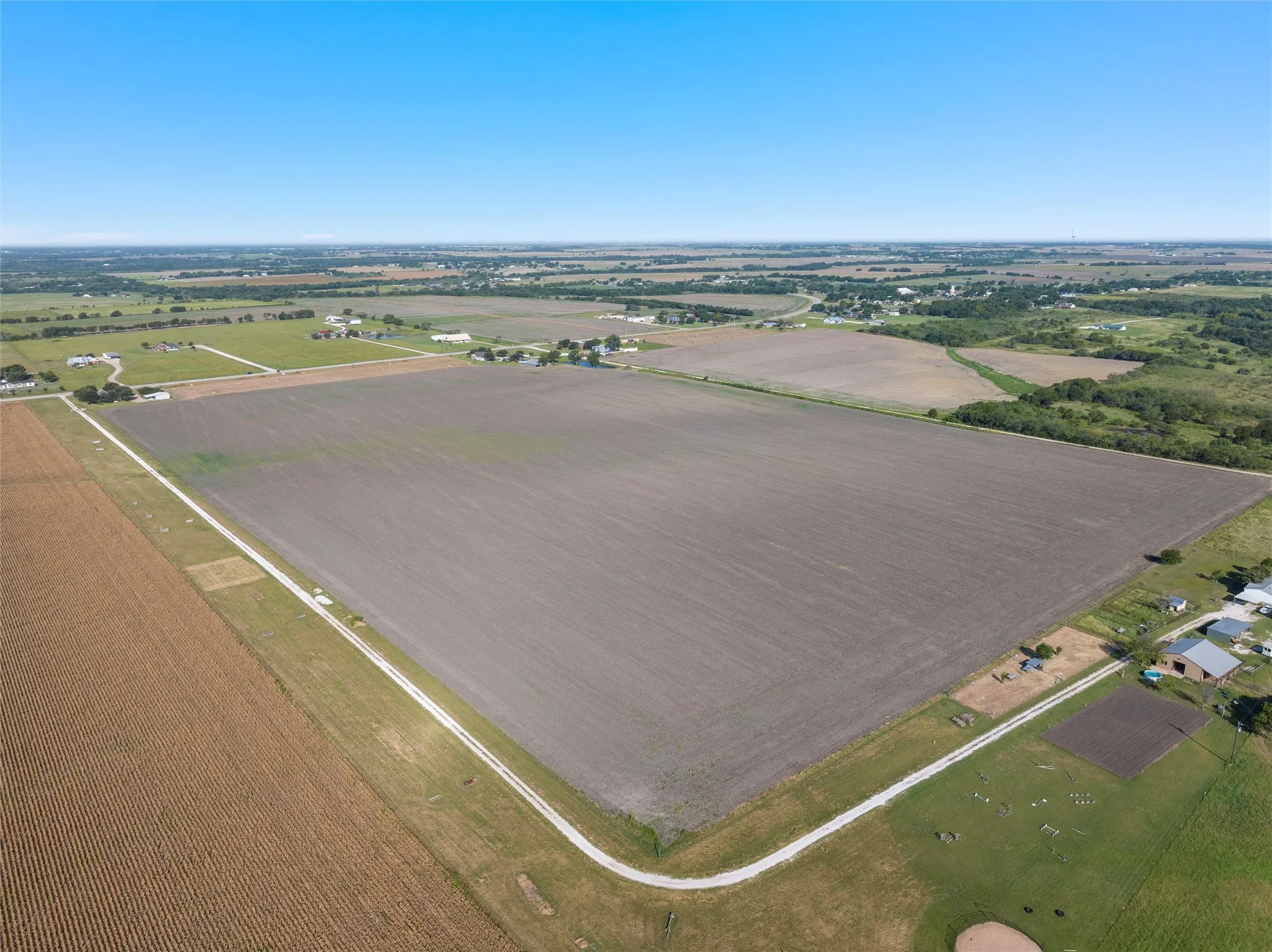 Aerial view of sparsely populated area