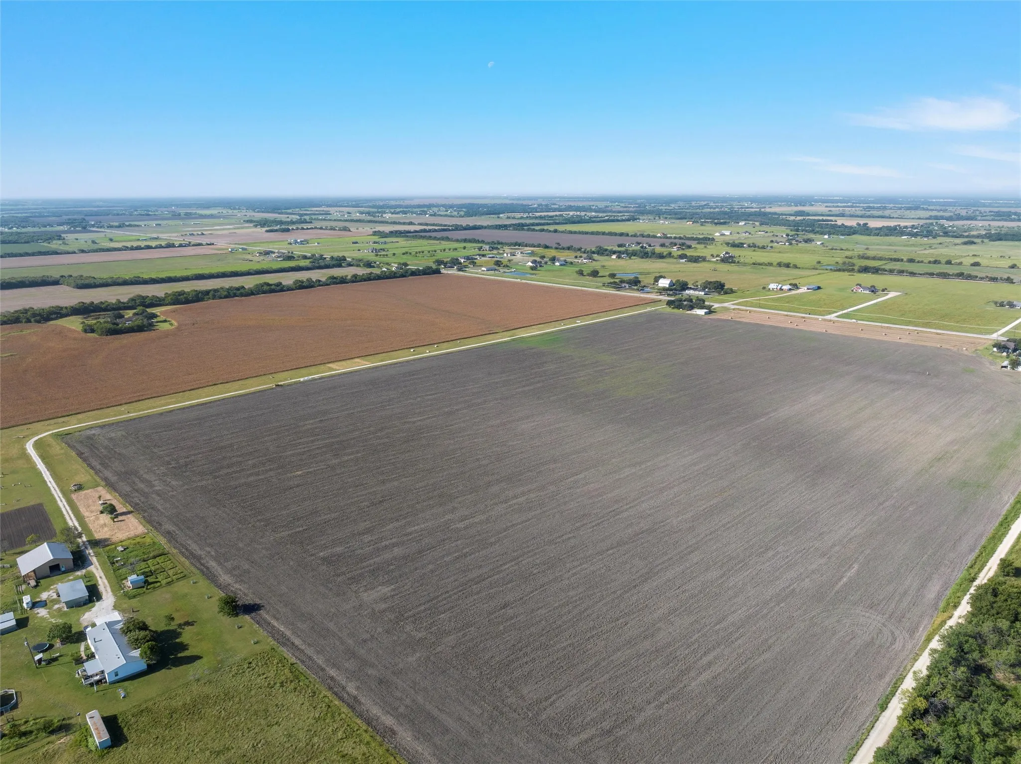 Aerial view of sparsely populated area
