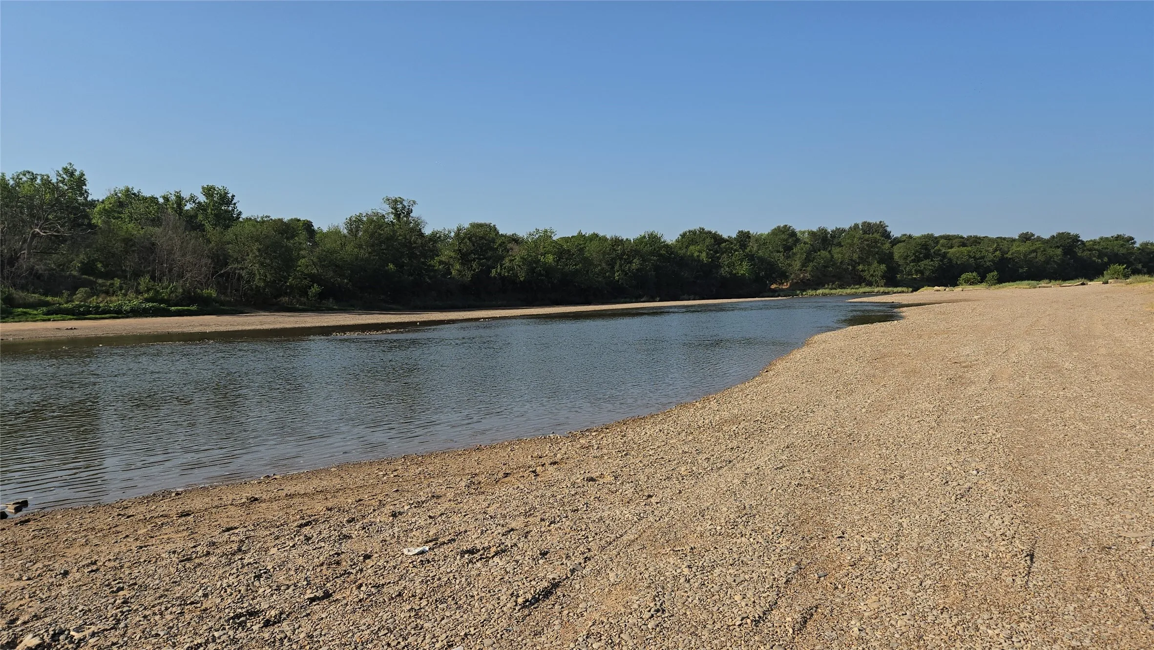 This is the Brazos river just 1 mile away. You can drive here and wade in the water.