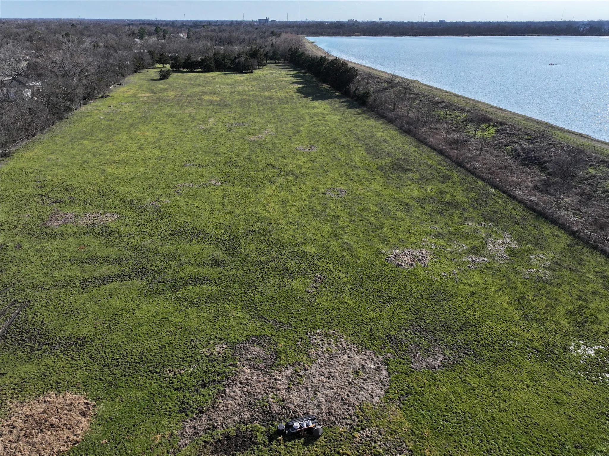 Drone / aerial view of a large body of water