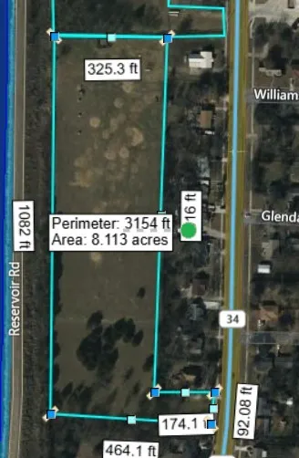 Map / location with property boundaries highlighted