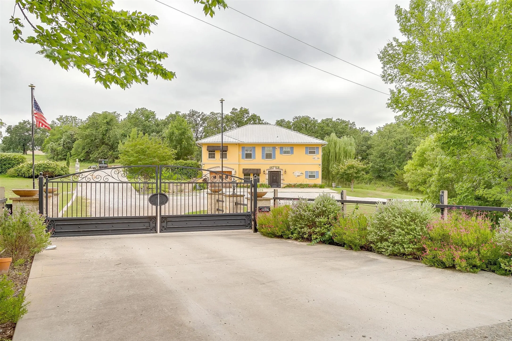 View of the gated entrance.