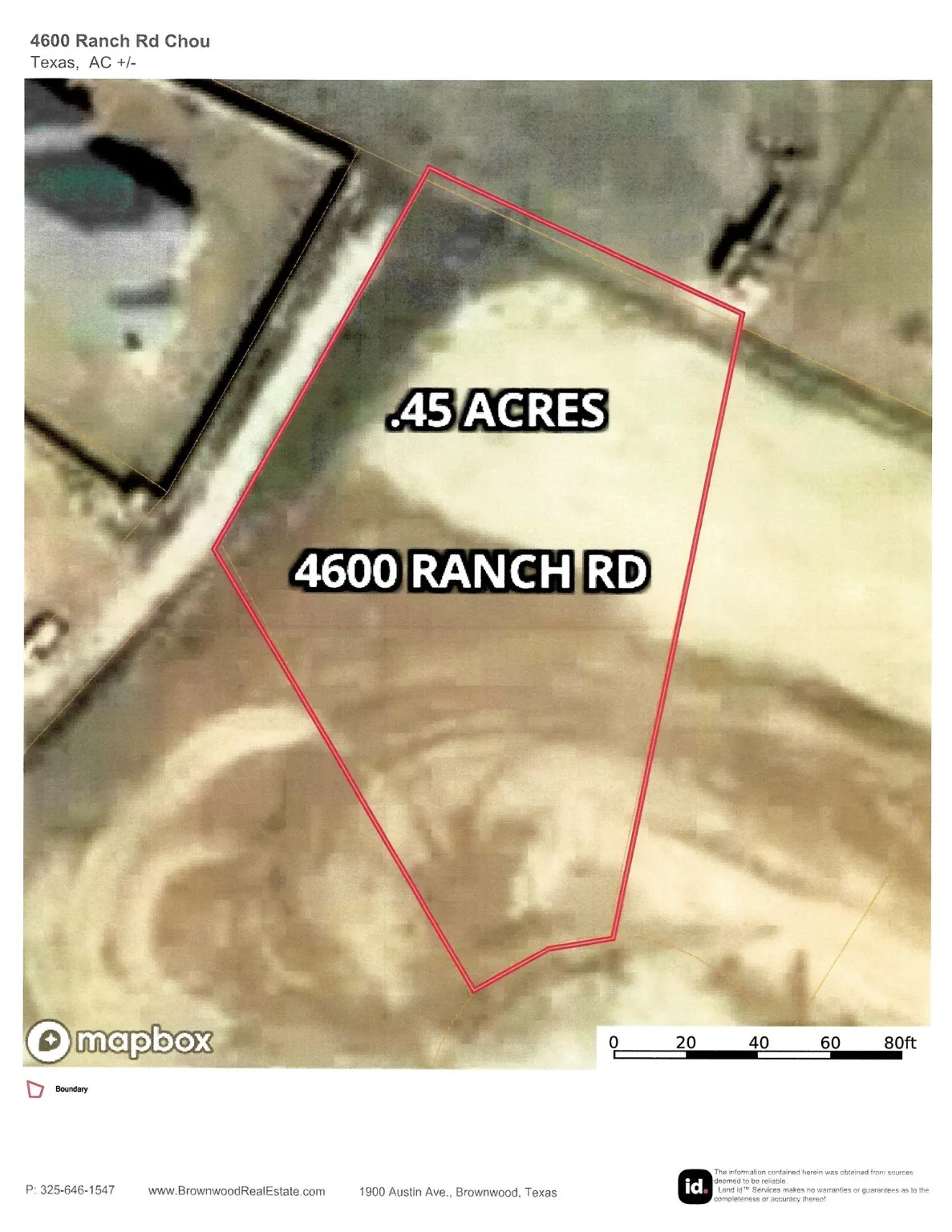 Aerial overview of property's location with property parcel outlined