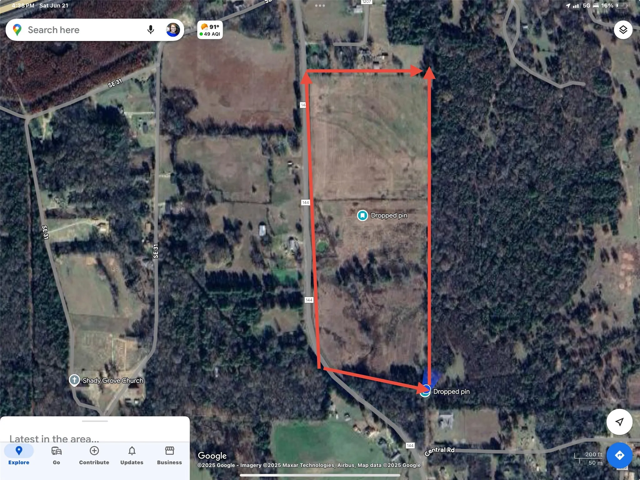 Map / location with property boundaries highlighted