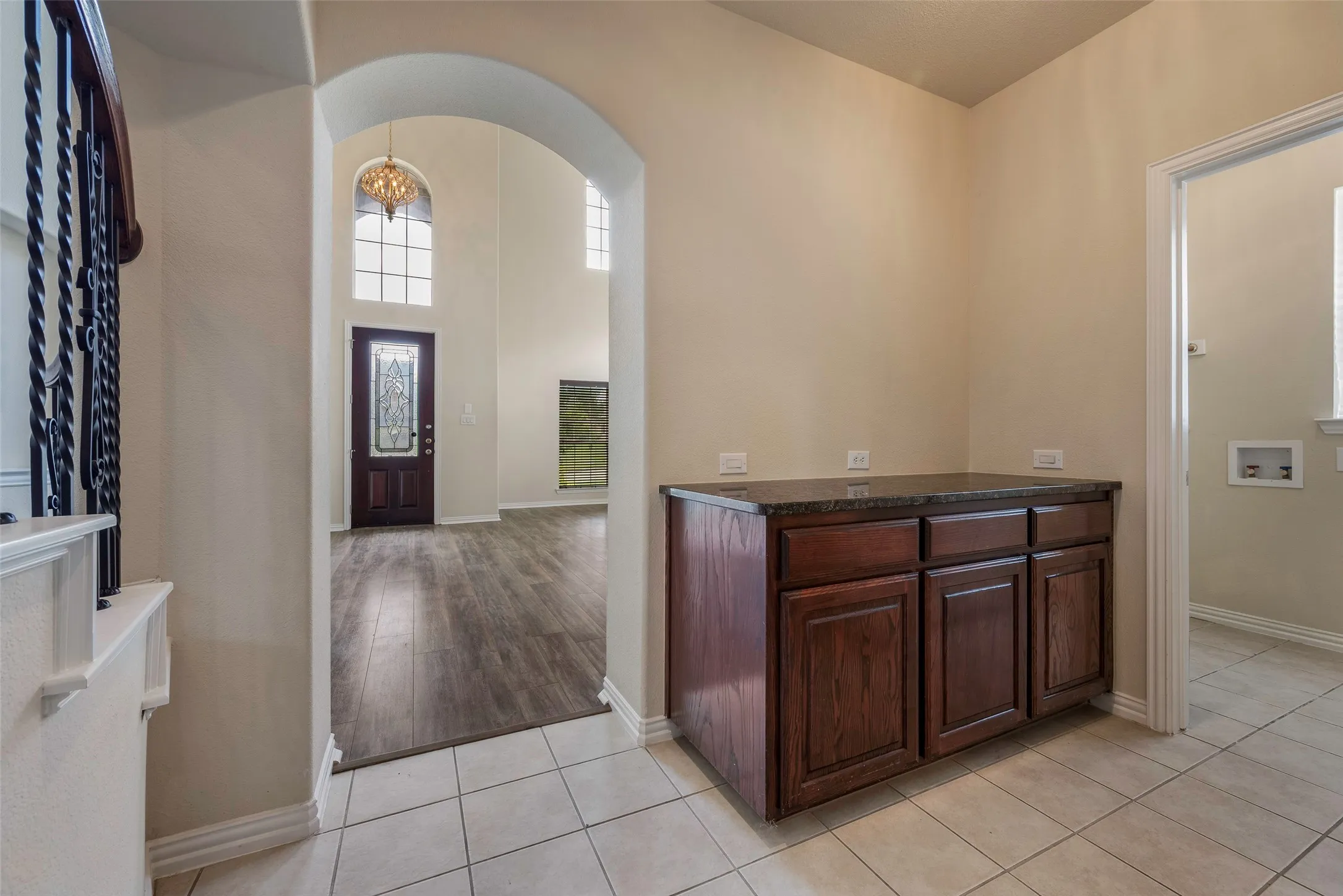 Additional workspace adjacent to the laundry room
