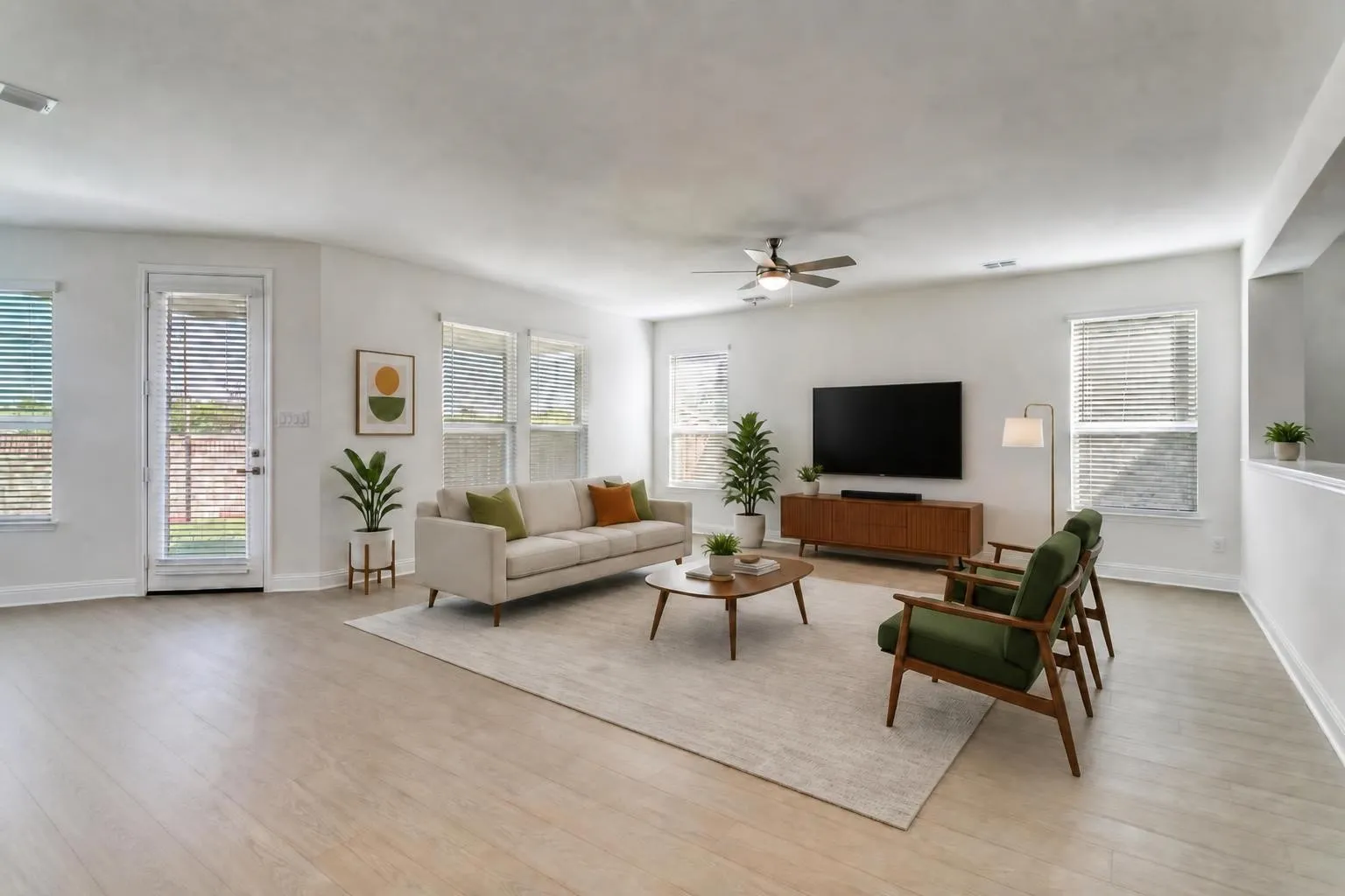 Virtually staged living room