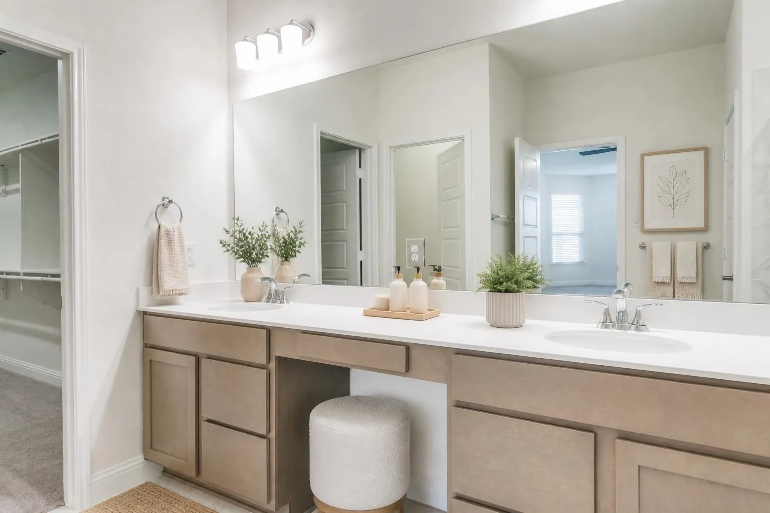 Virtually staged primary bathroom