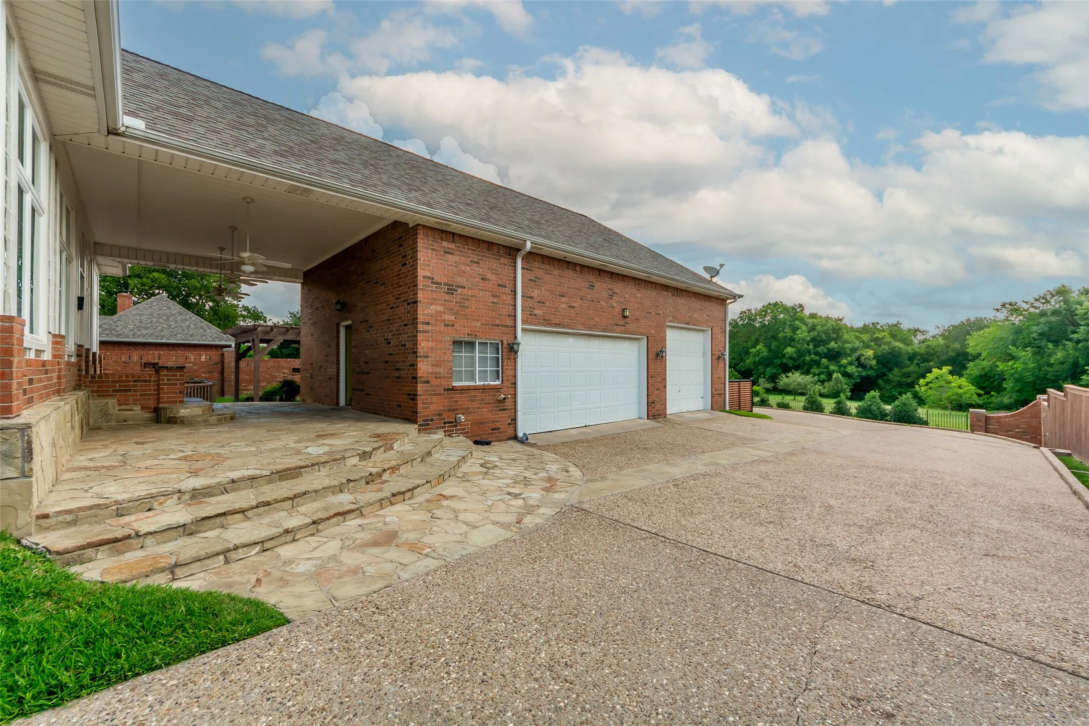 Oversized three car garage