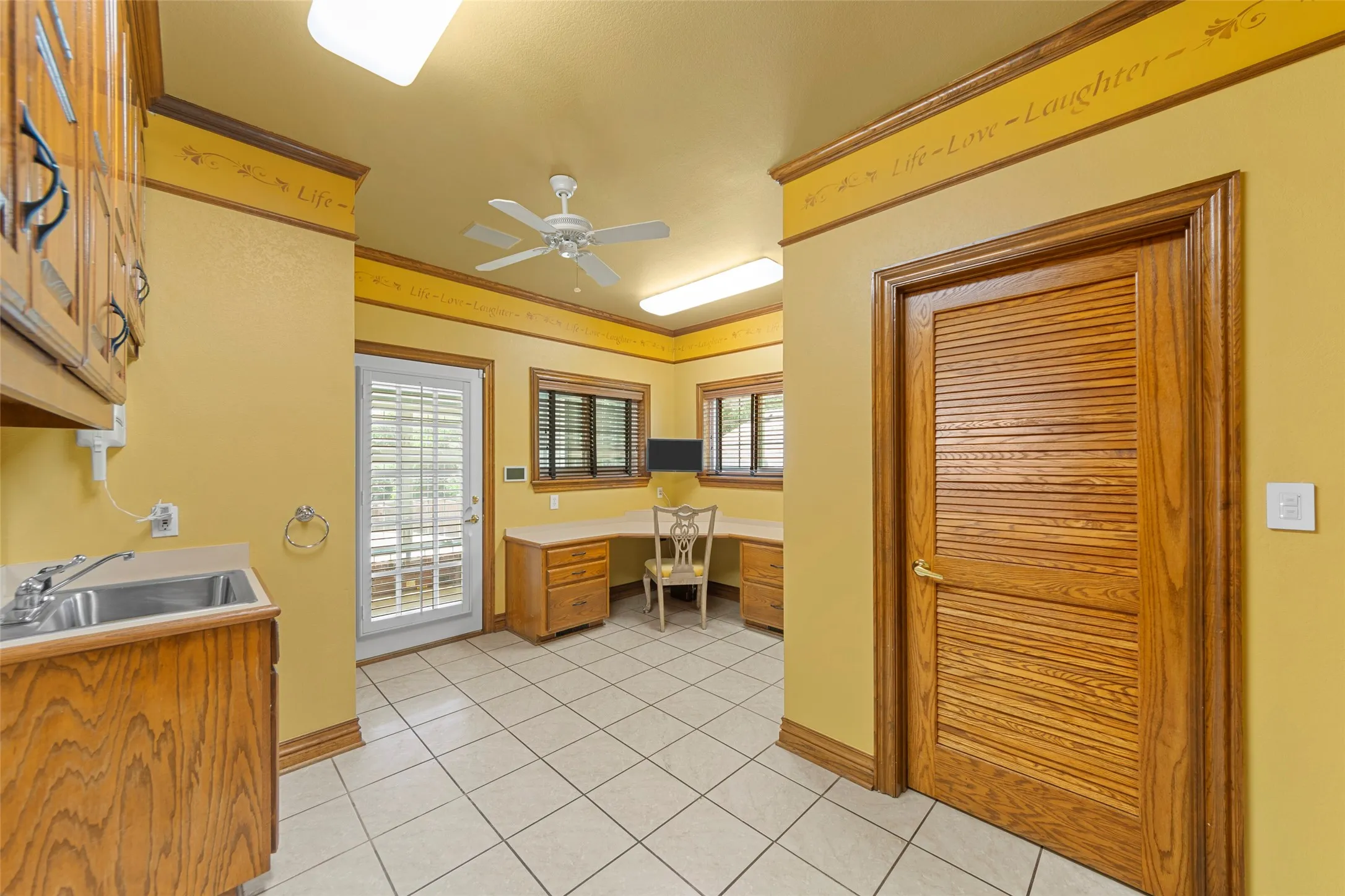 Main floor laundry with planning area
