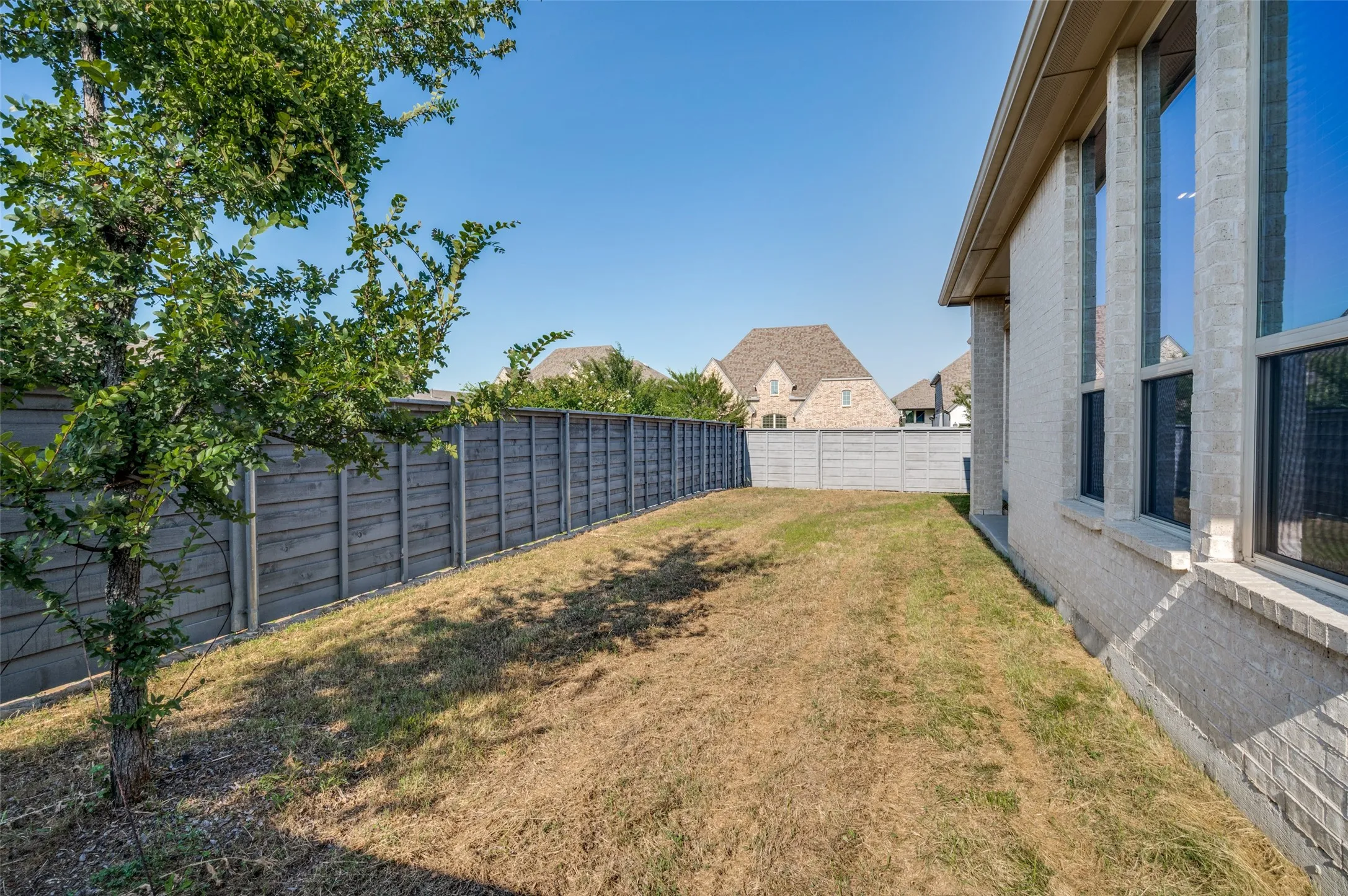 Fenced backyard