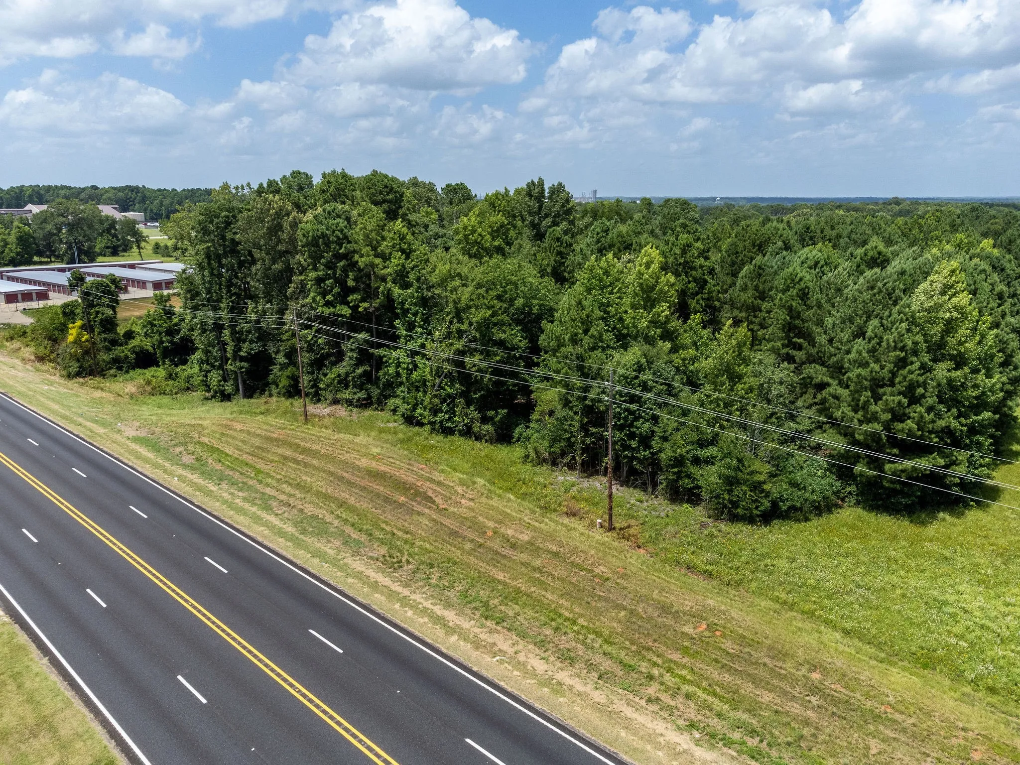 Bird's eye view of a heavily wooded area