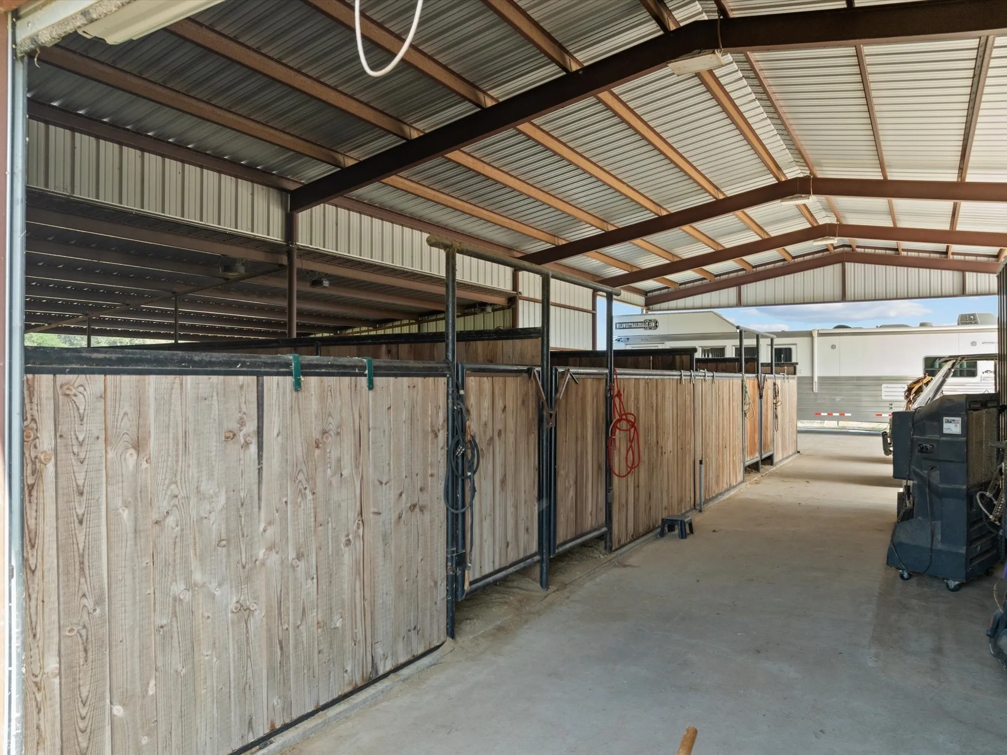 View of horse barn