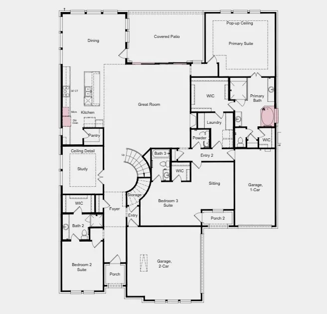 Additional Highlights Include: Gourmet kitchen, sliding glass door at great room, drop-in tub at primary suite, and media room.