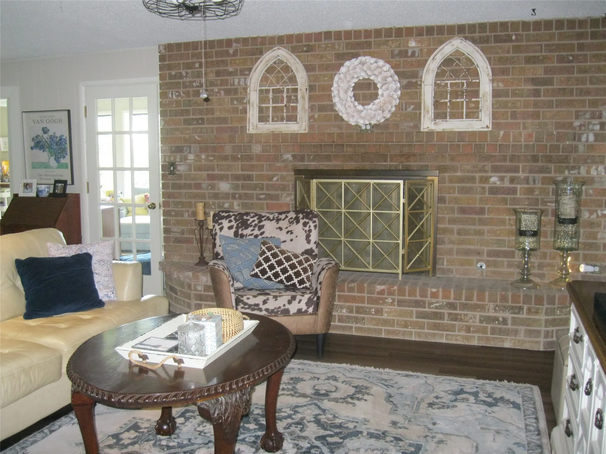 Living room with wood finished floors