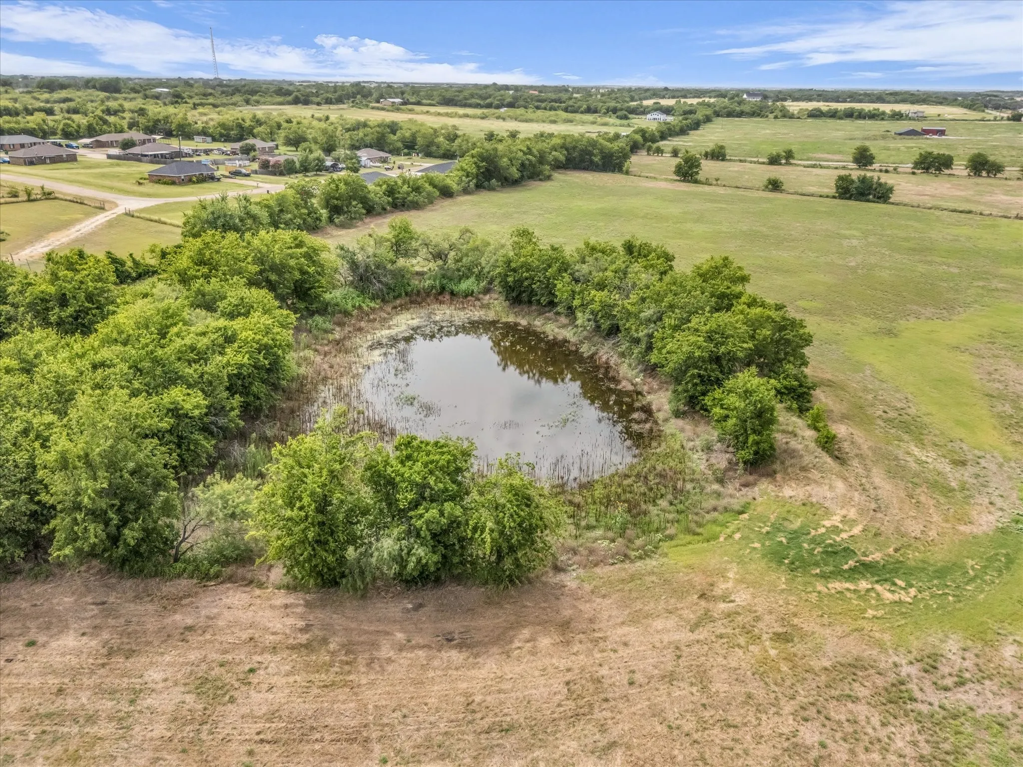Drone / aerial view of a large body of water