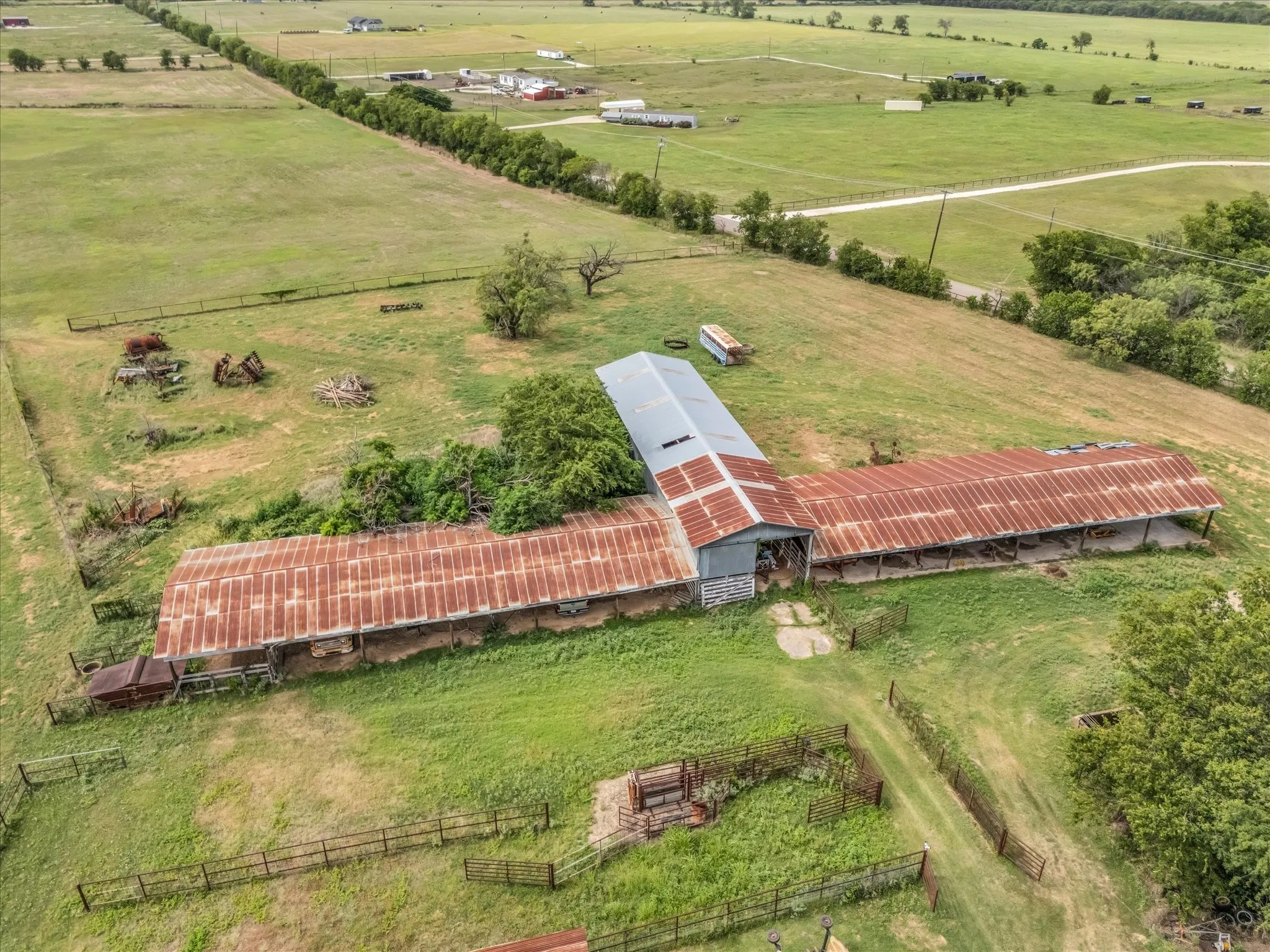 Overview of rural landscape with a pastoral area