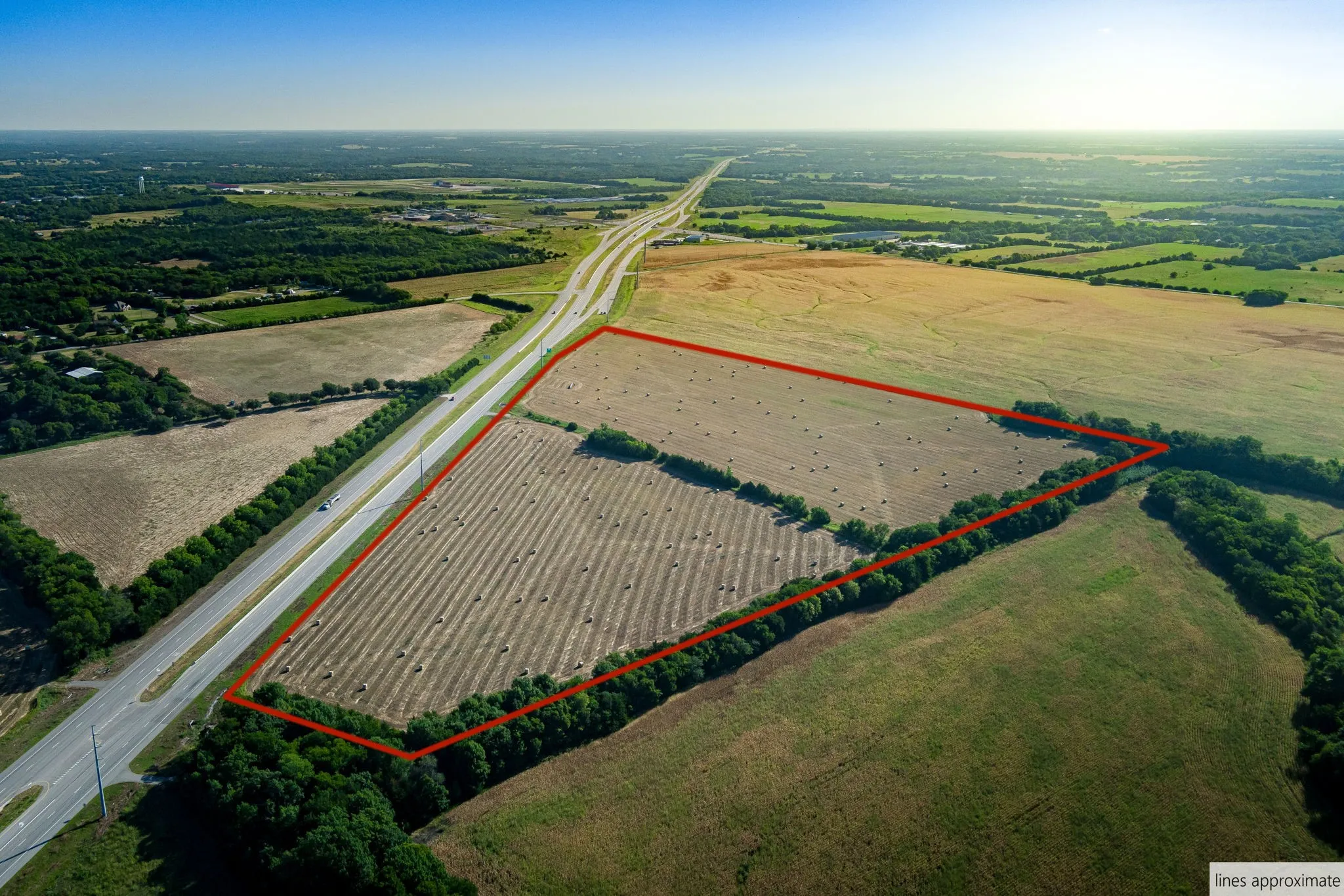 View of rural area with property parcel outlined