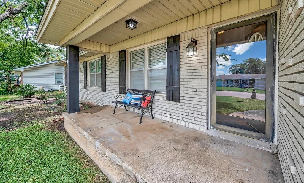 View of covered porch