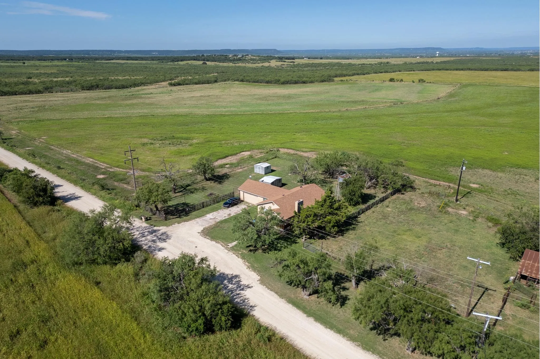 Aerial view of sparsely populated area