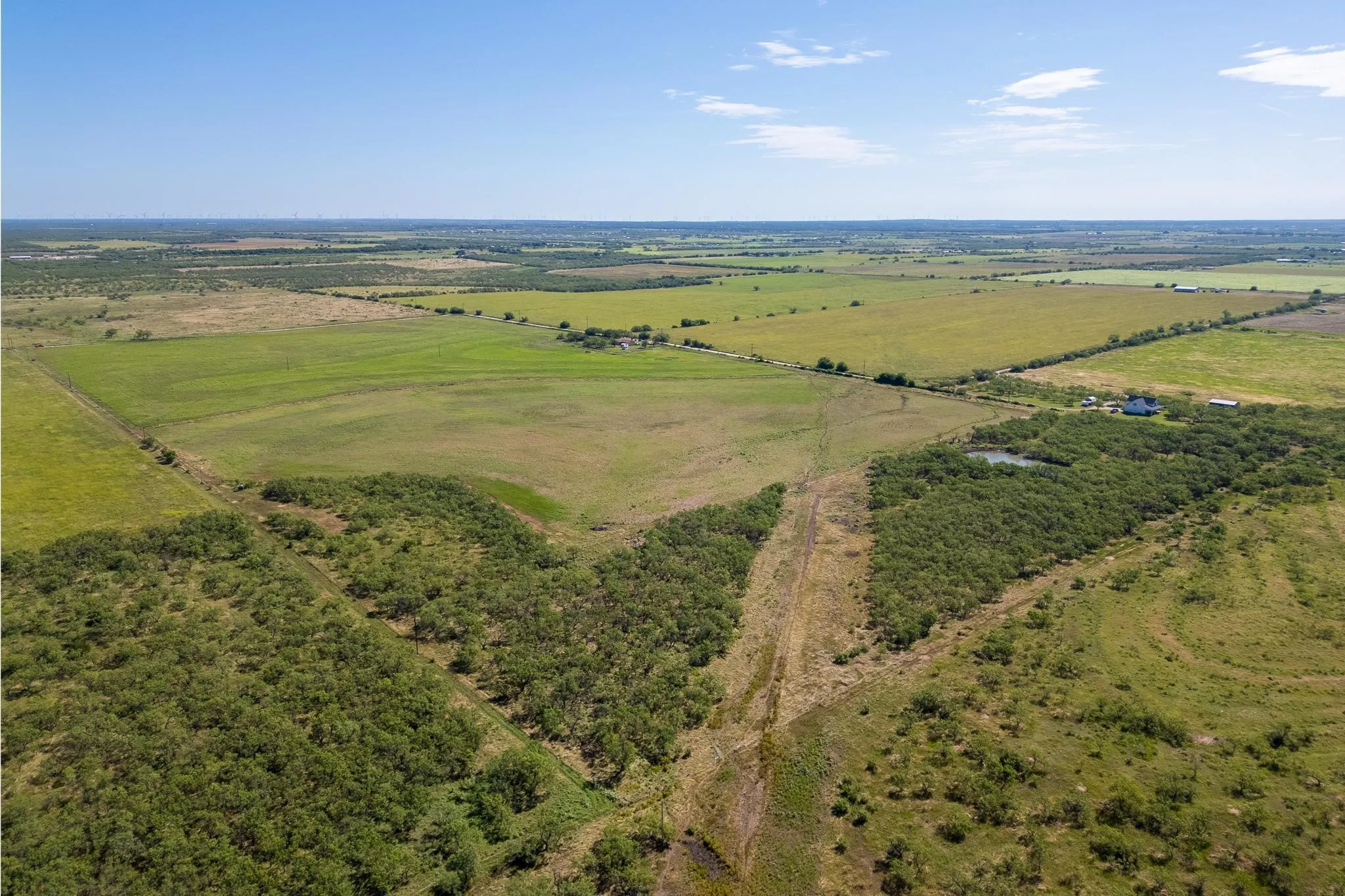 Aerial view of sparsely populated area