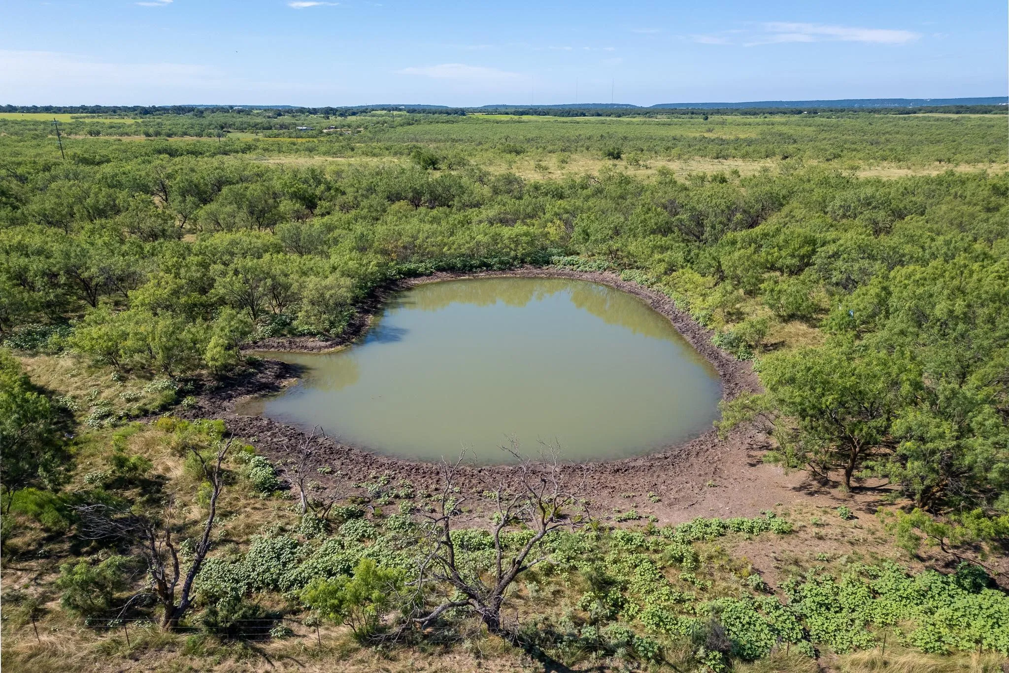Drone / aerial view of a large body of water