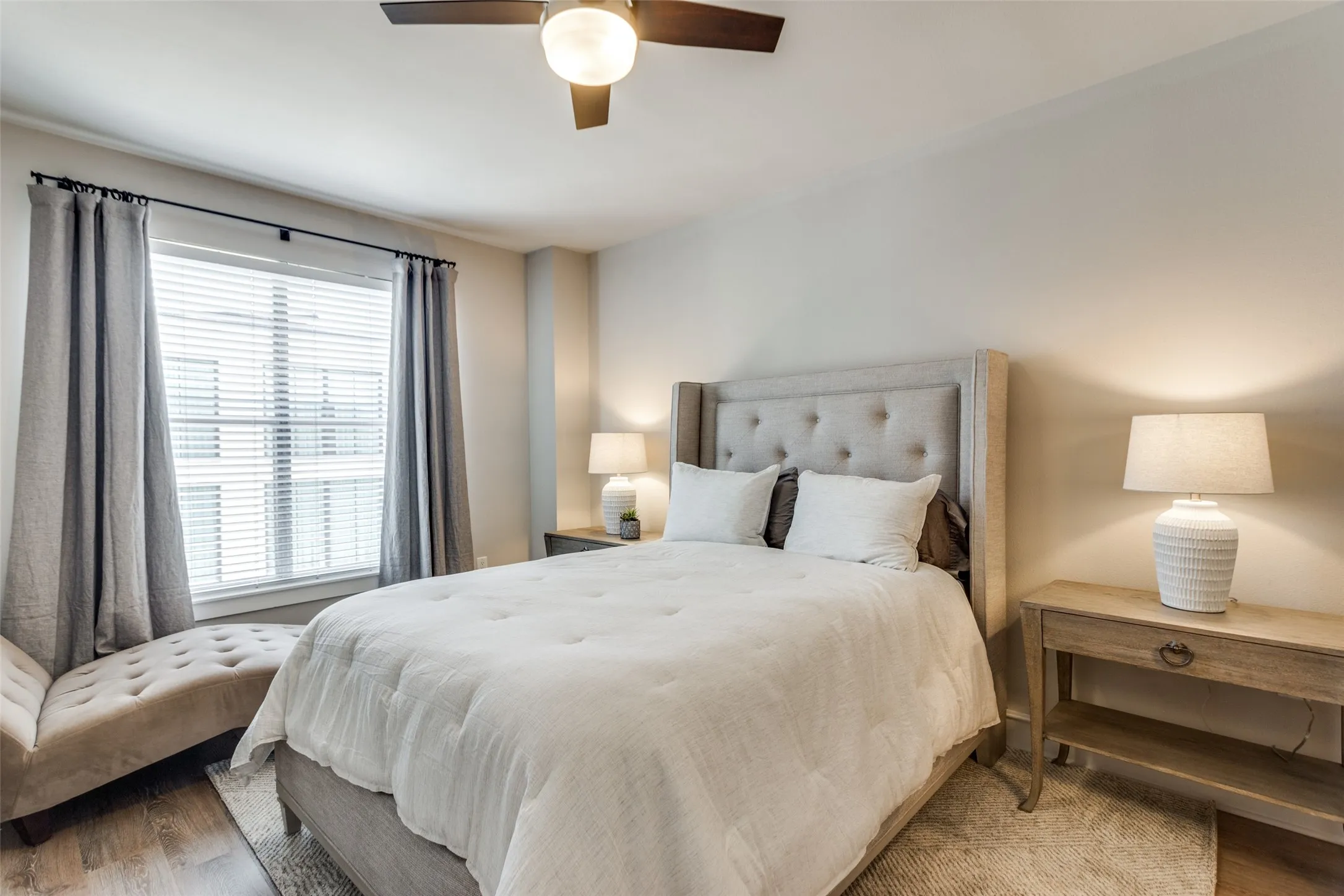 The second bedroom is also upstairs and has an ensuite bath.