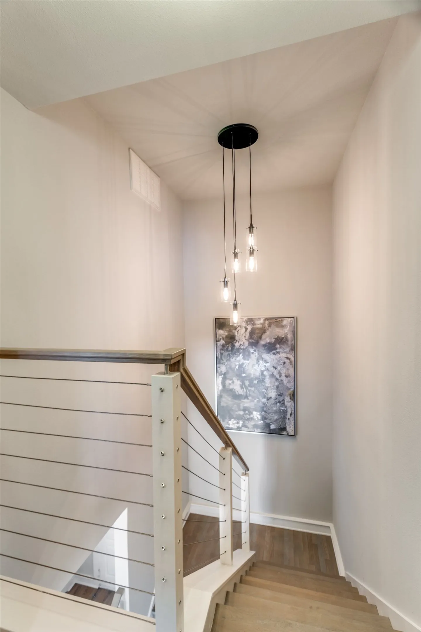 A view from the top of the staircase.