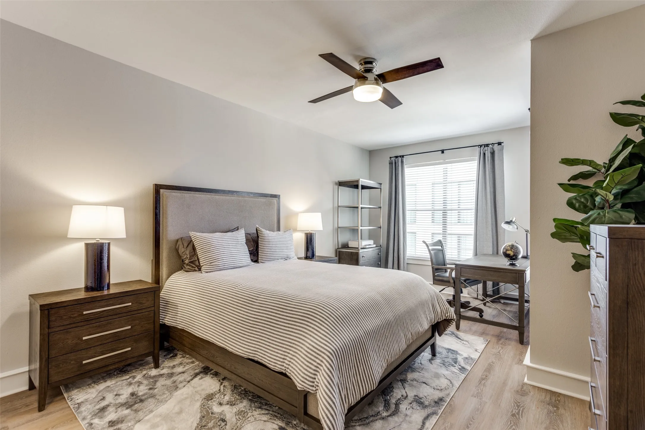The oversized primary bedroom.