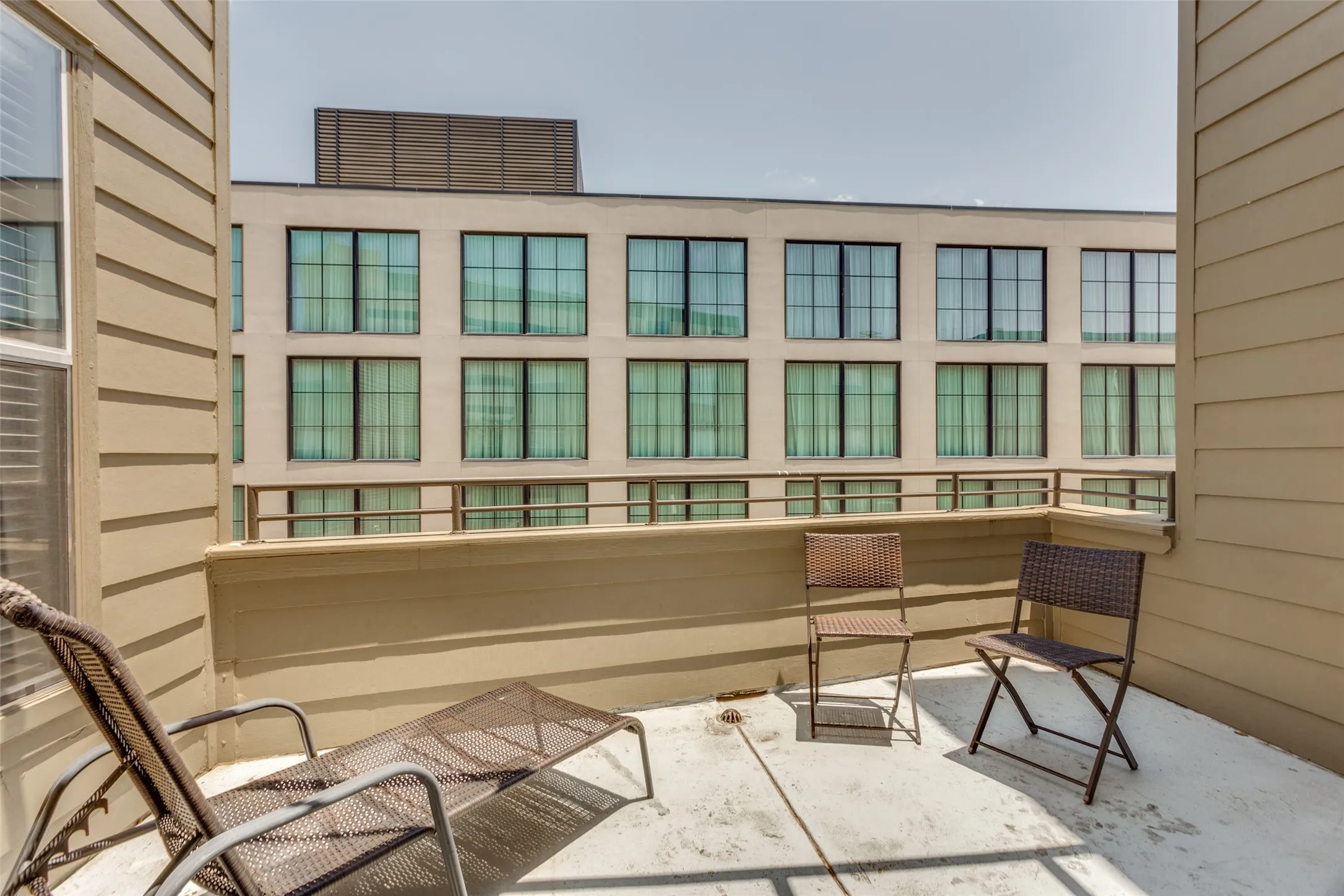 The patios is located off the living room.