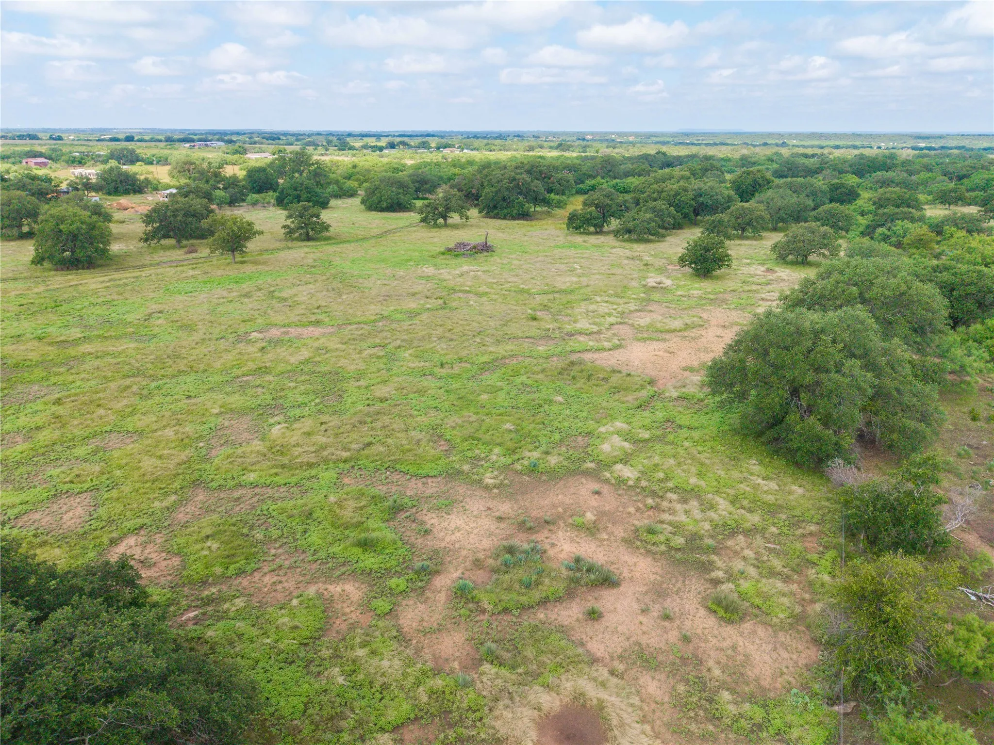 Aerial view of sparsely populated area