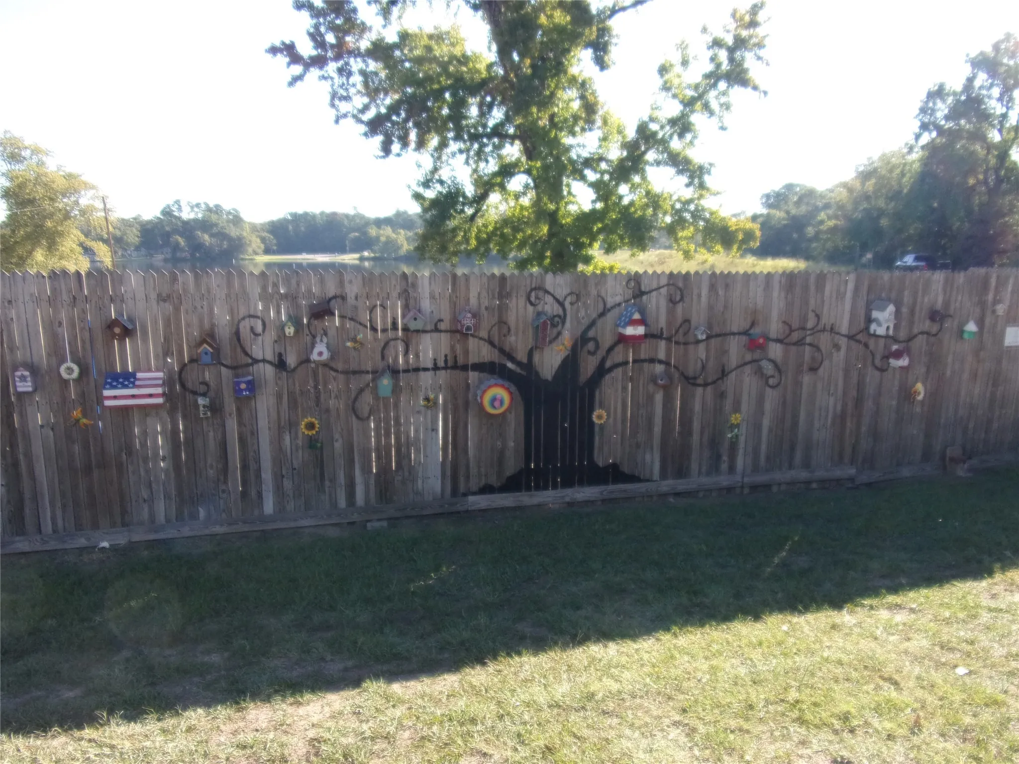 View of HOME TWEET HOME fence at entrance