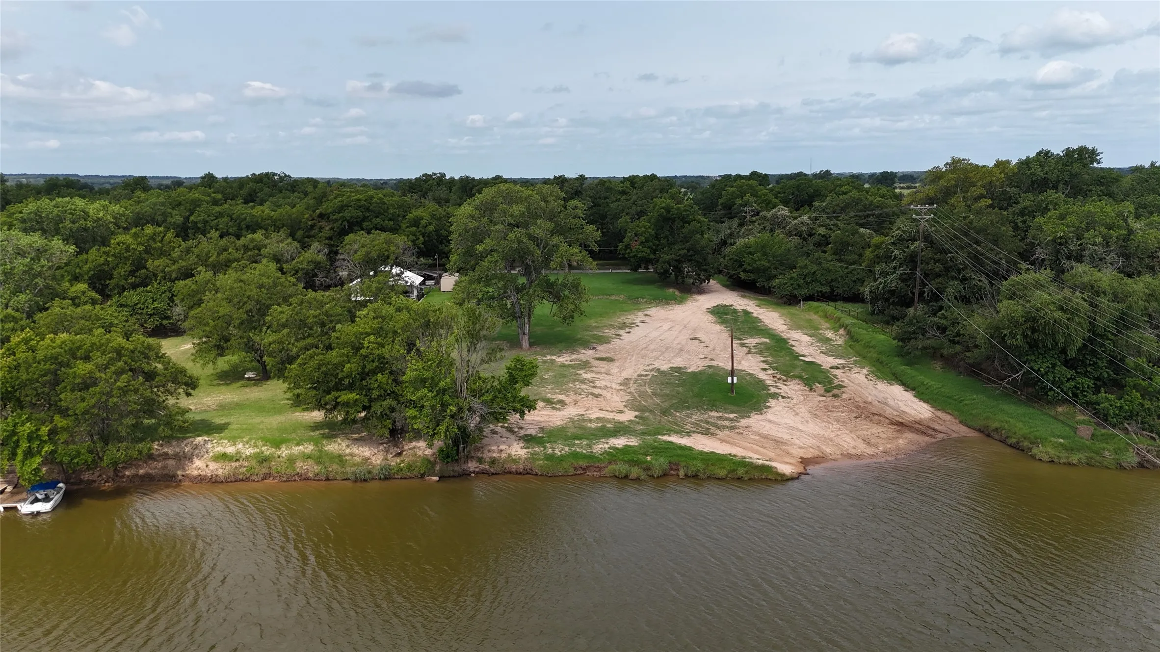 Drone / aerial view of a large body of water