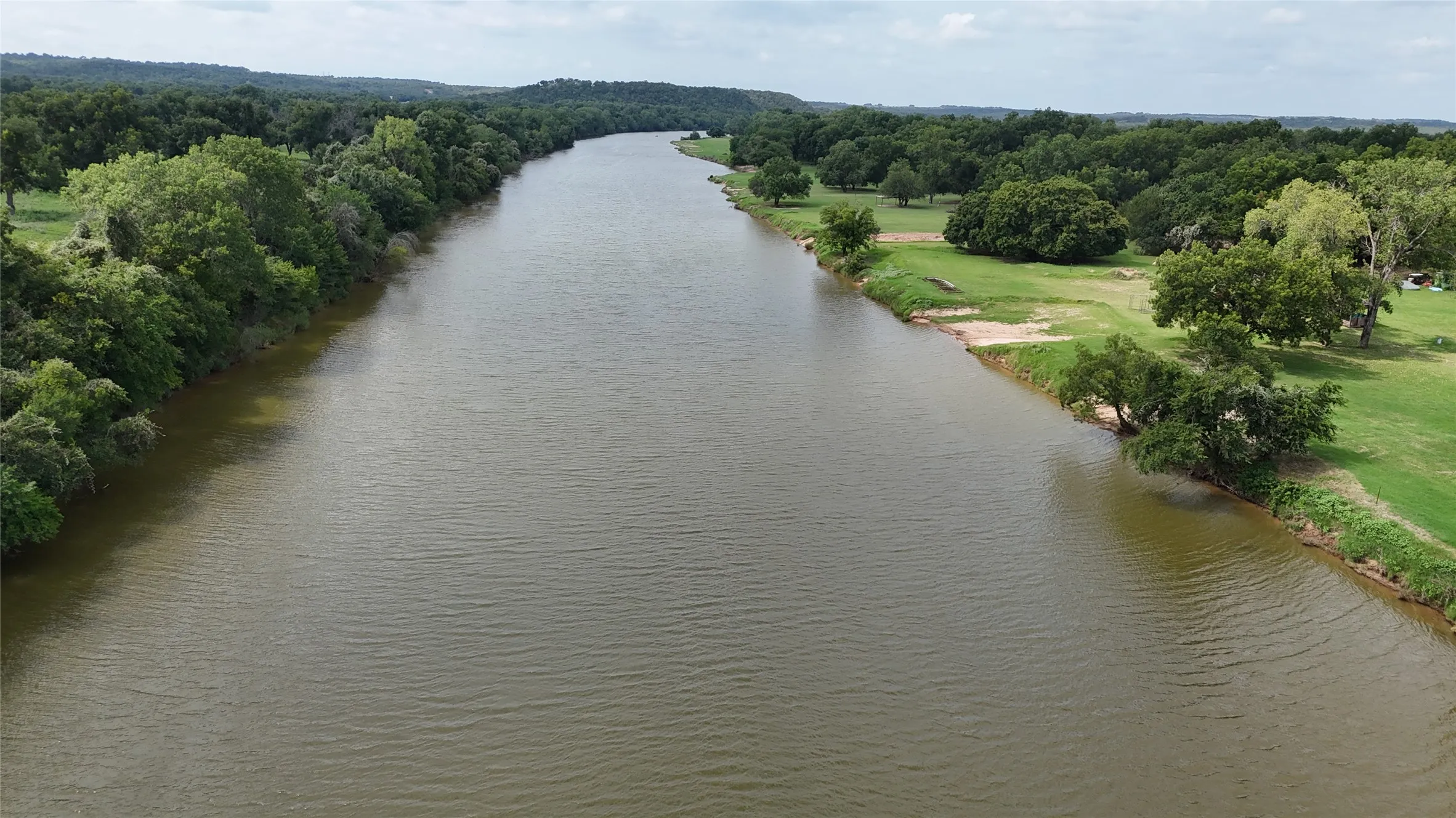 Aerial view of a large body of water