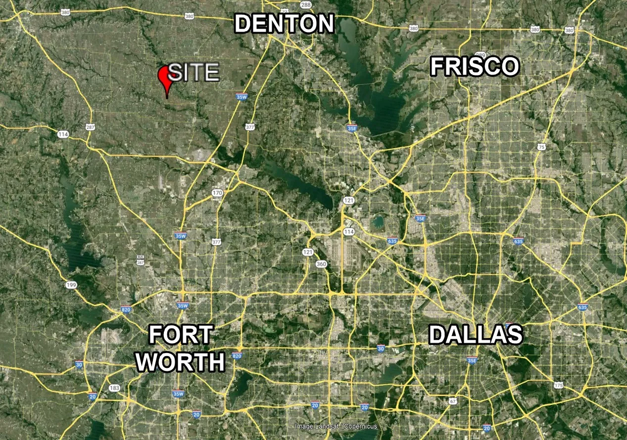 Aerial map of property and surrounding area