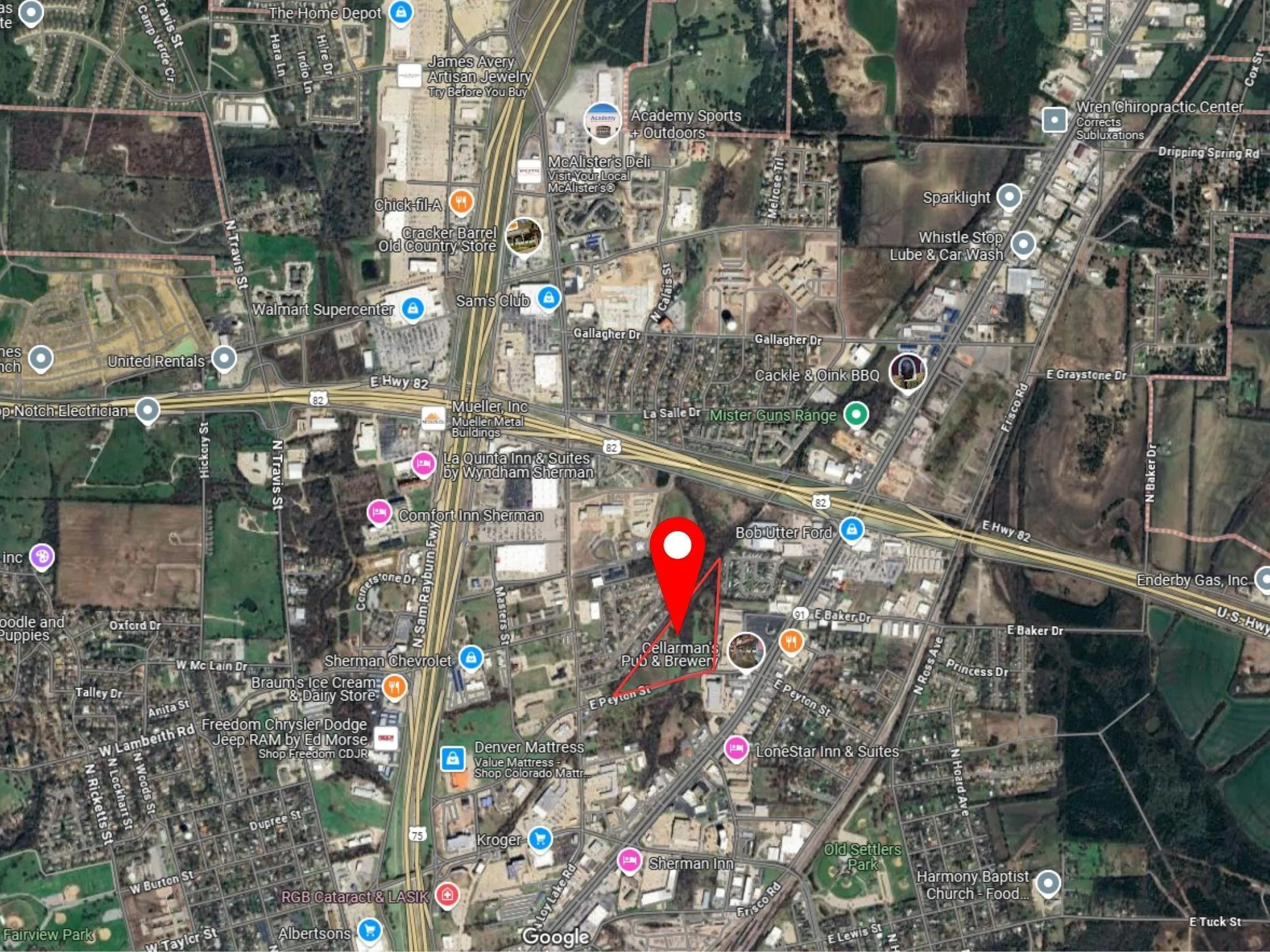 Aerial overview of property's location